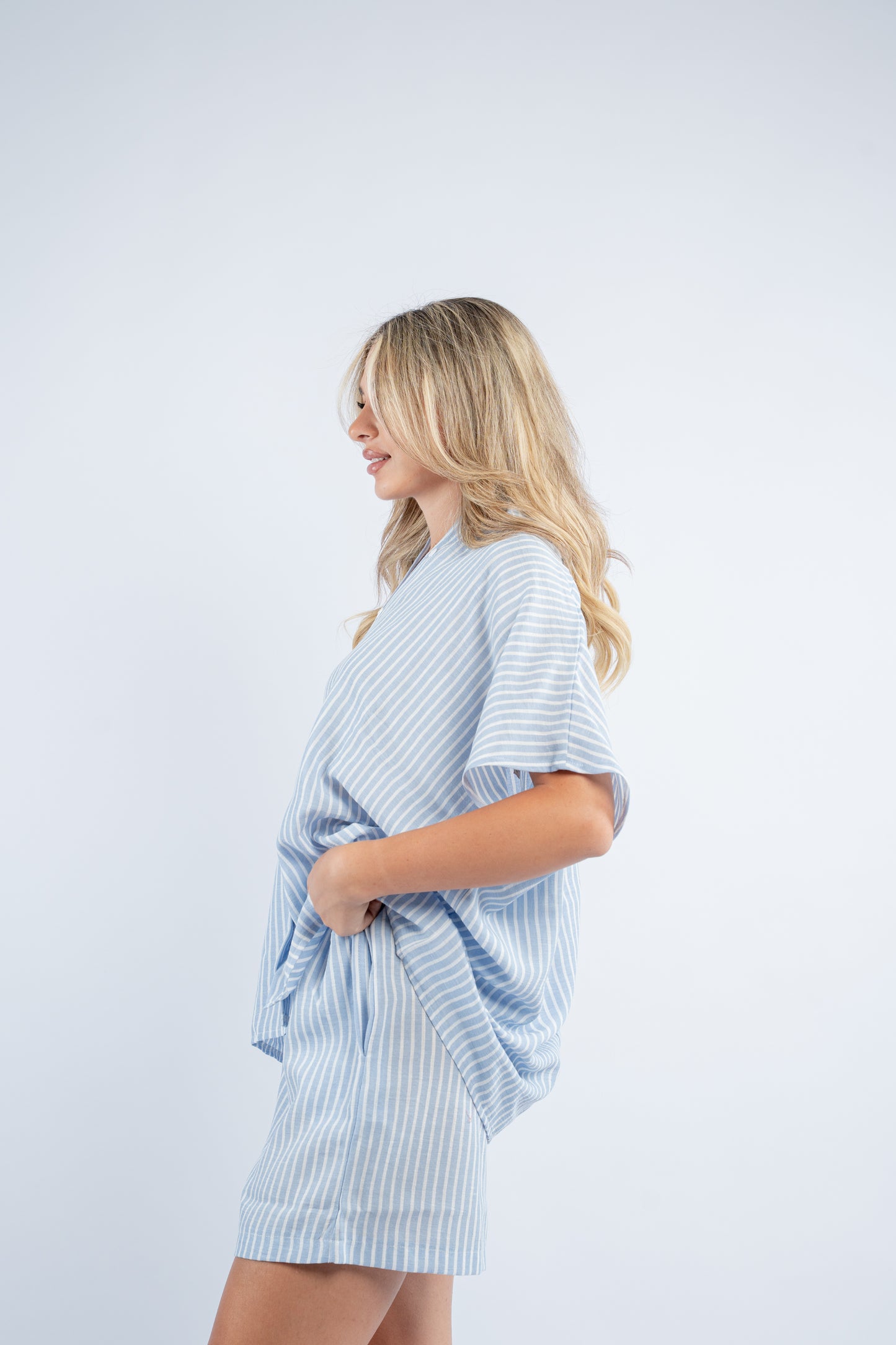 Striped short set