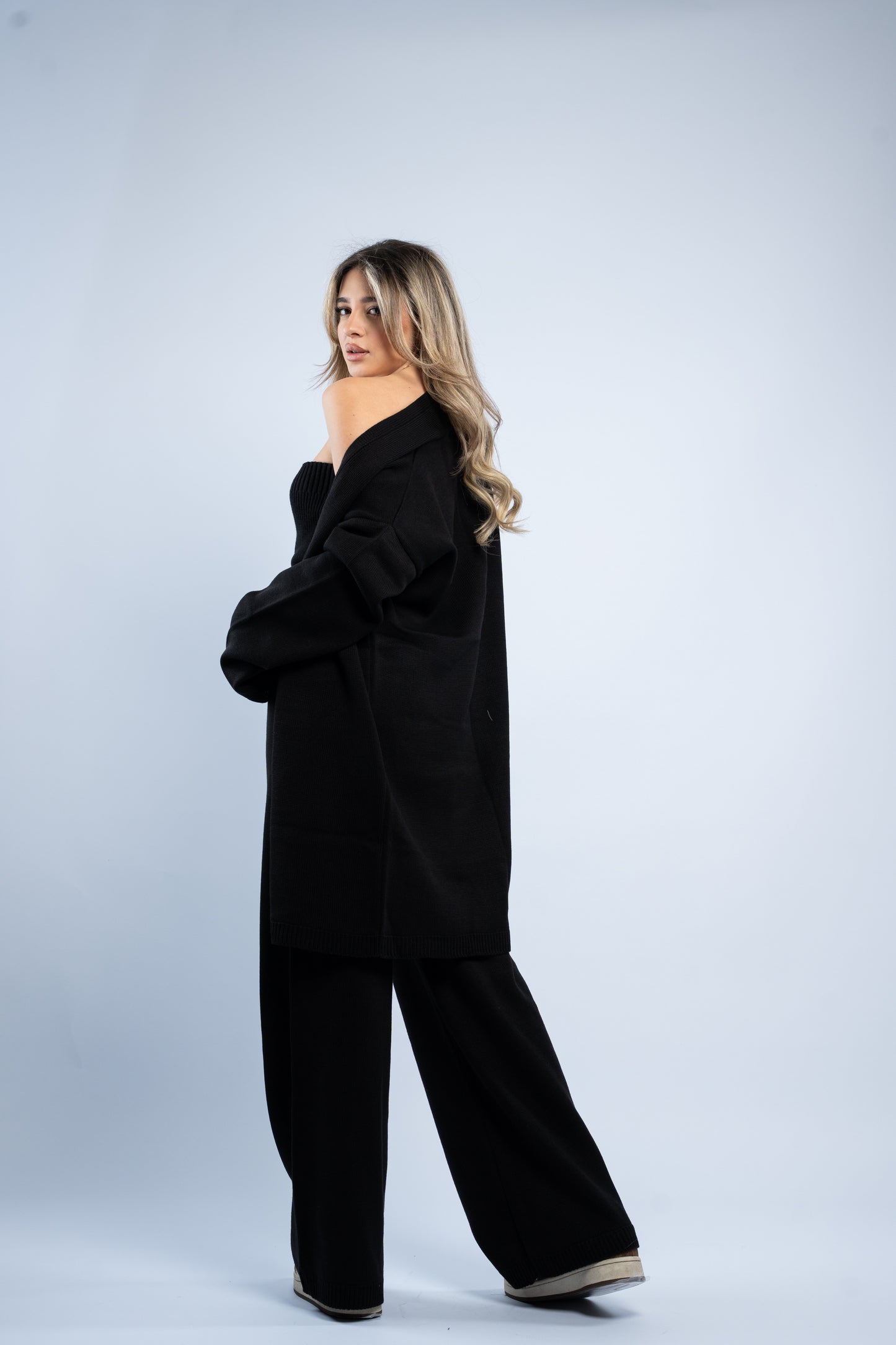 Cardigan three-piece wool set