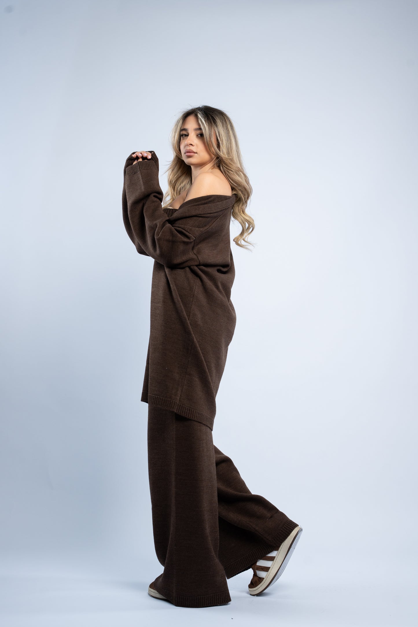 Cardigan three-piece wool set