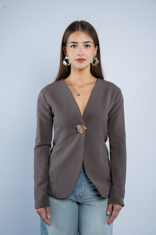 Golden button blazer