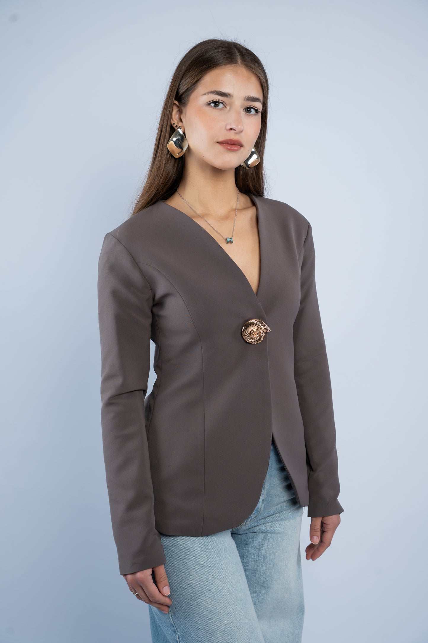 Golden button blazer