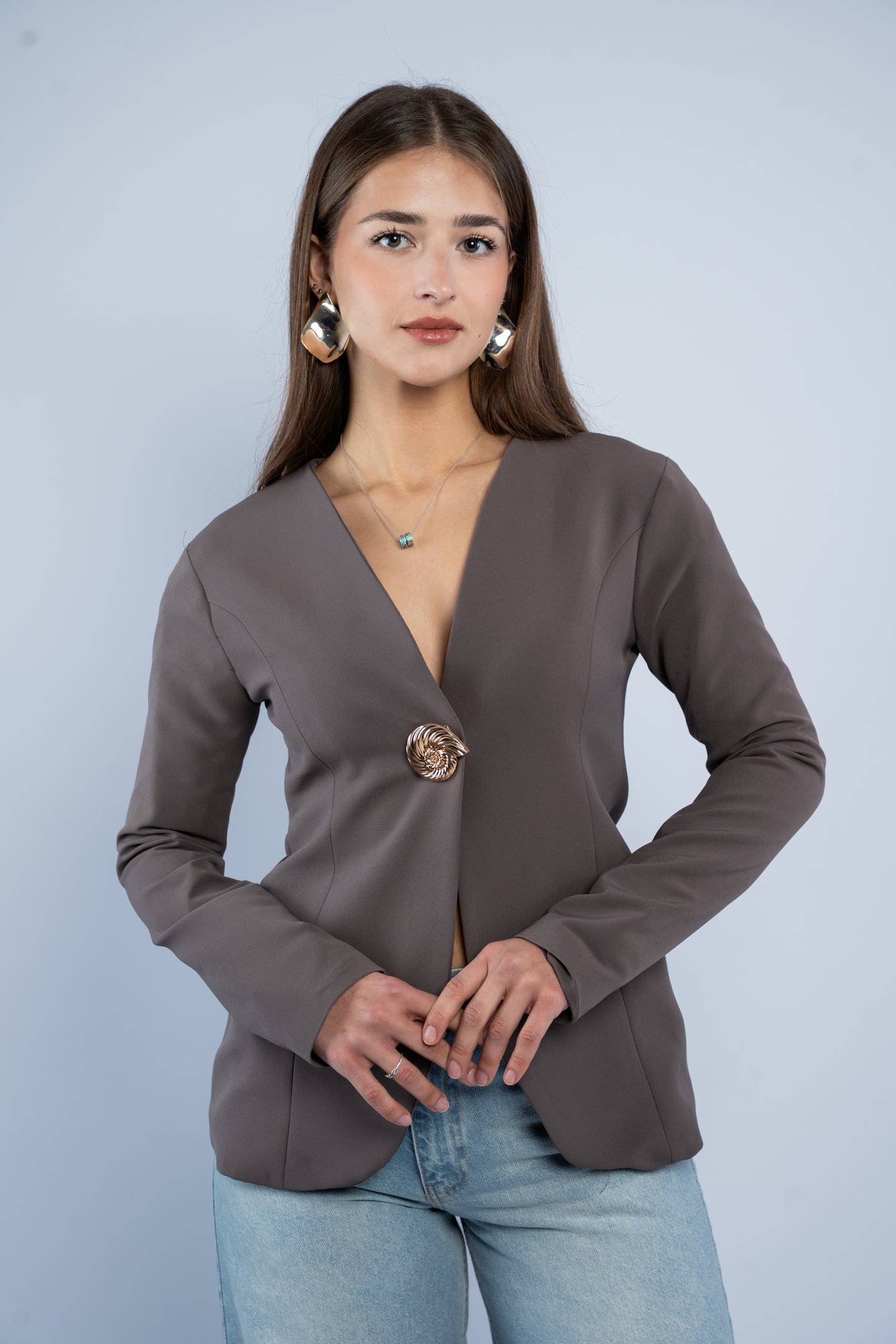 Golden button blazer