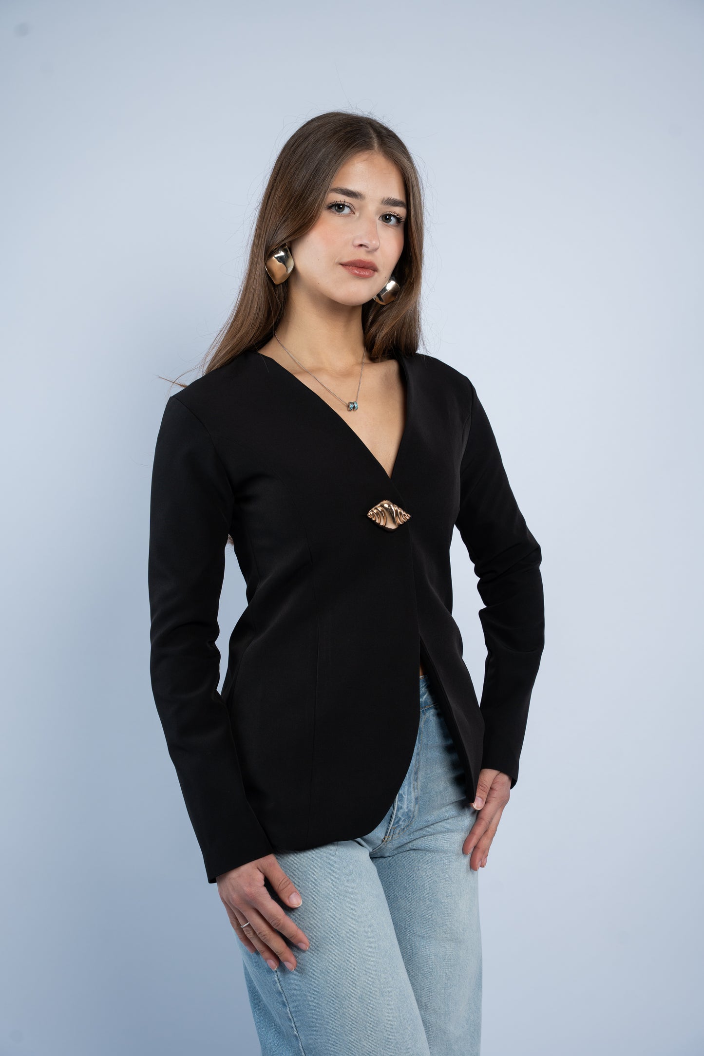 Golden button blazer