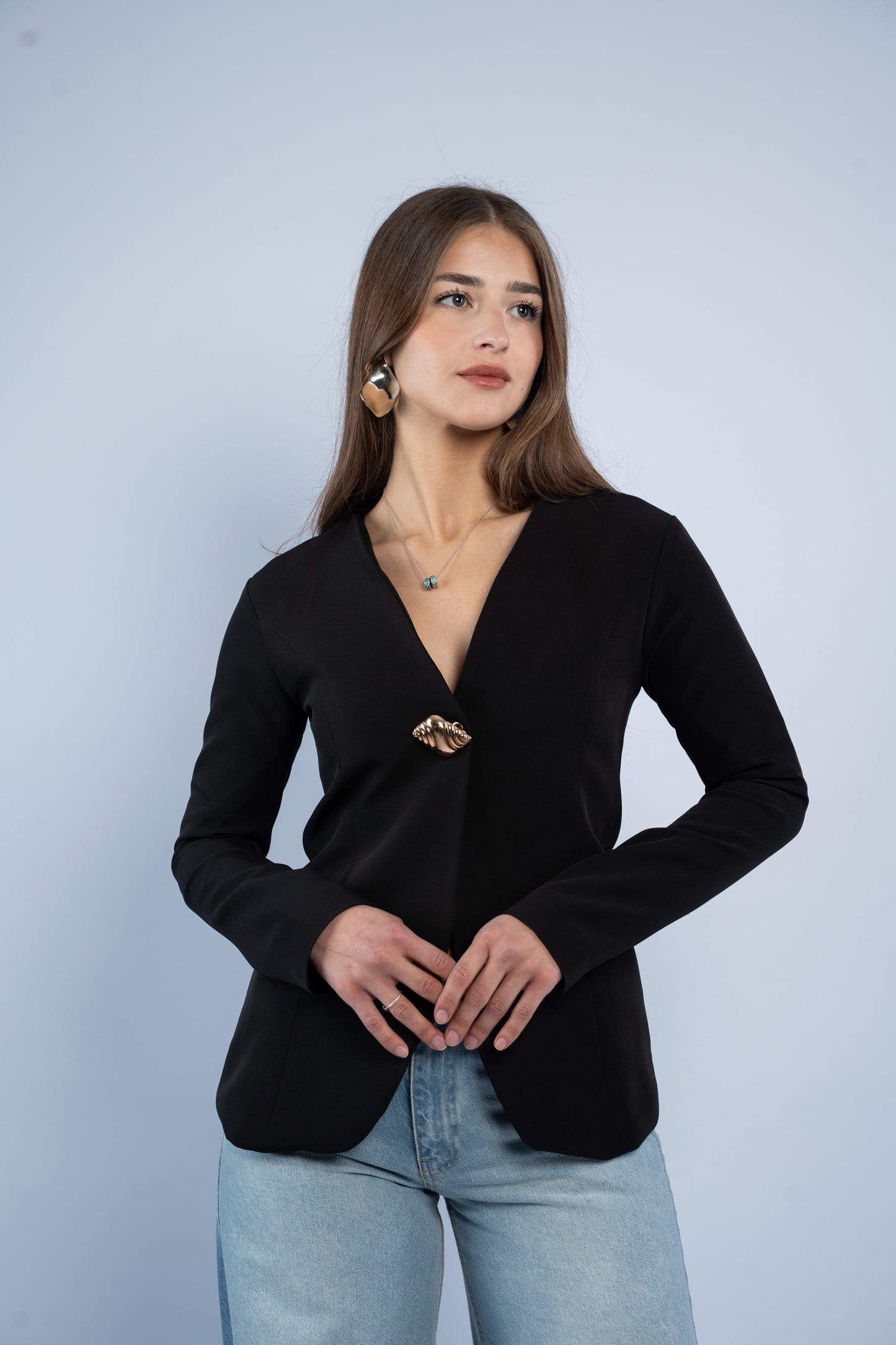 Golden button blazer