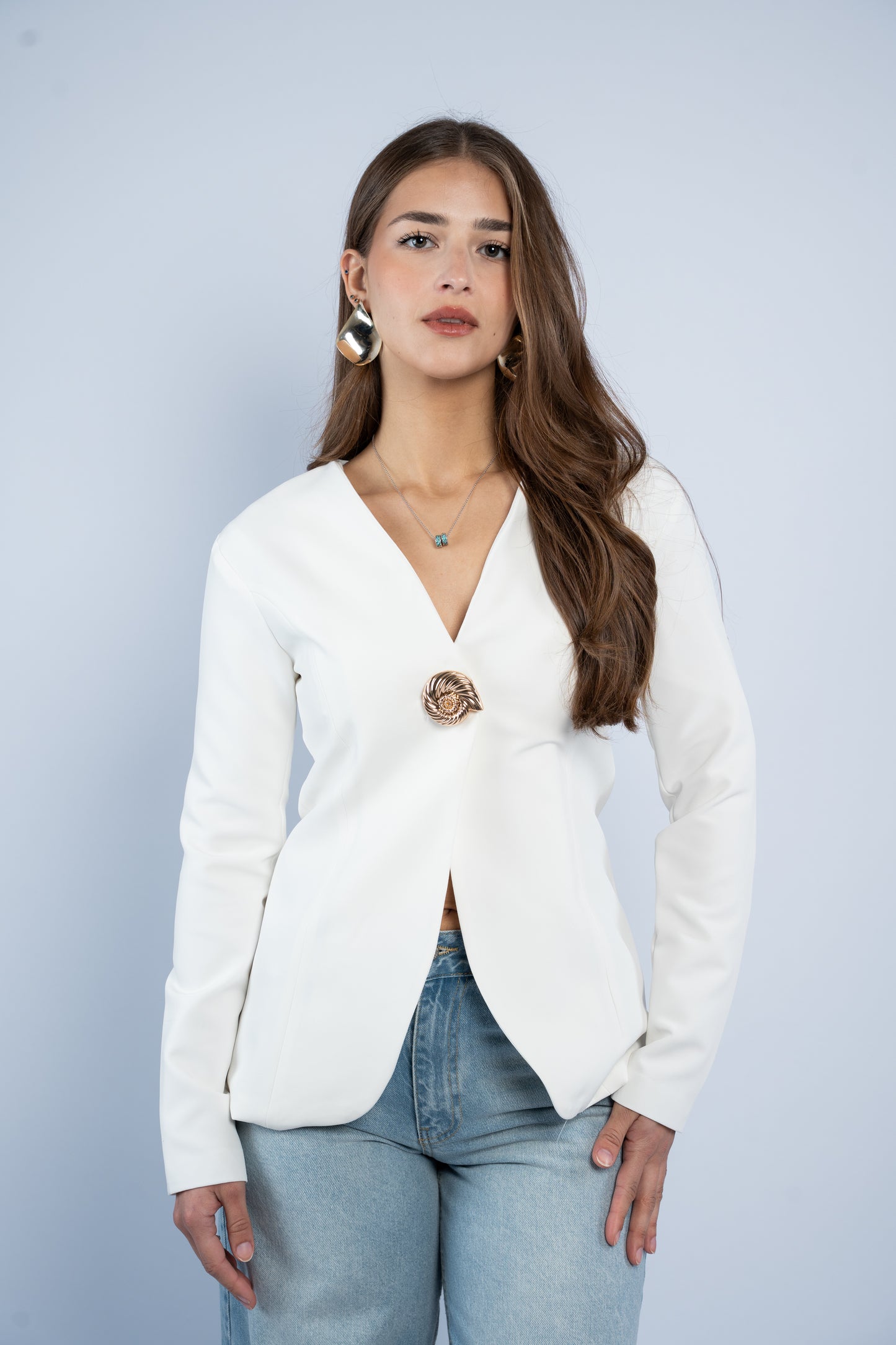 Golden button blazer