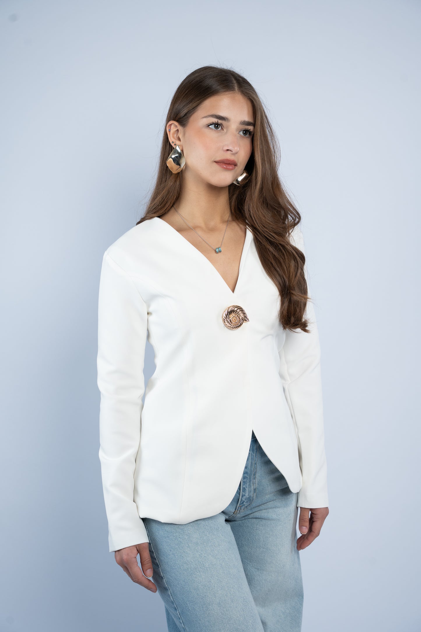 Golden button blazer