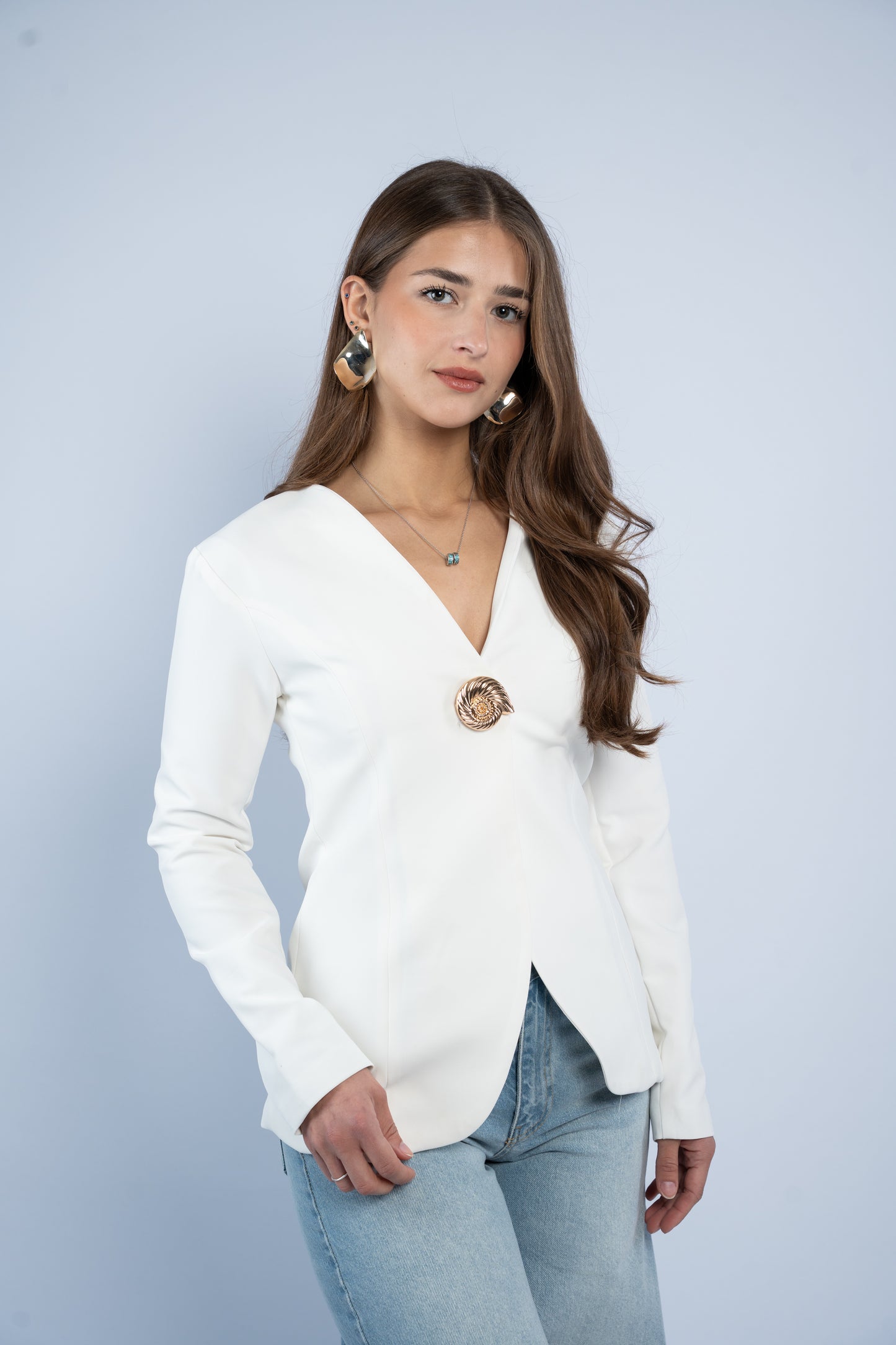 Golden button blazer