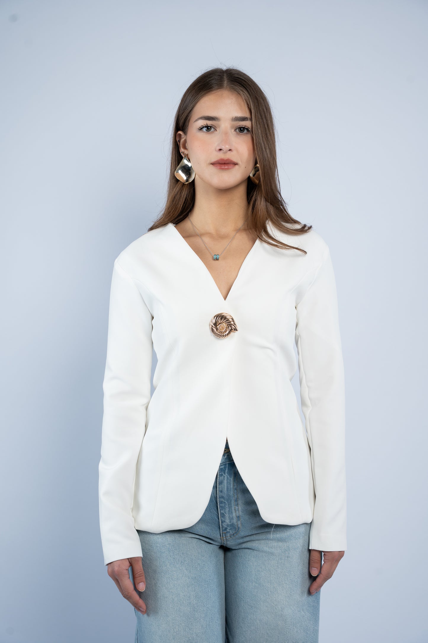 Golden button blazer