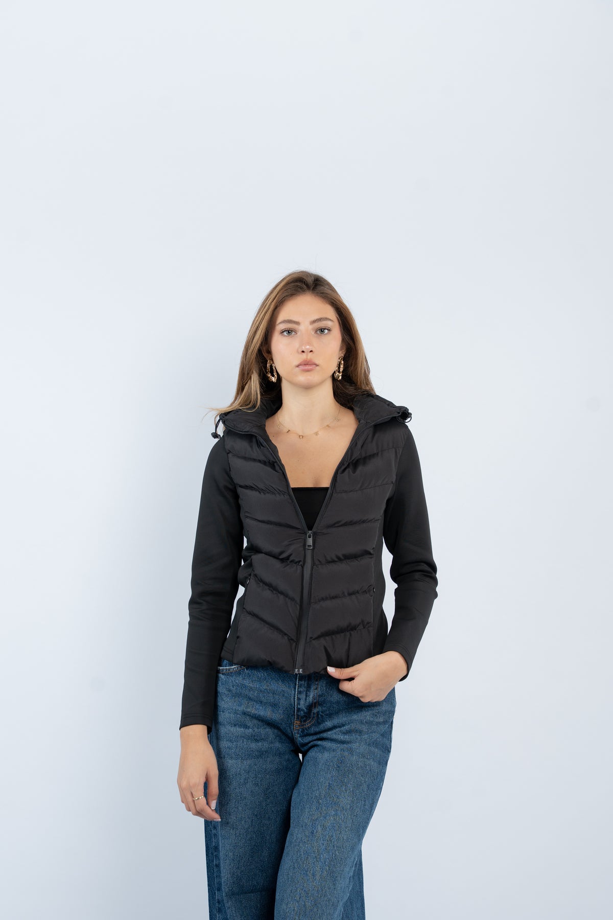 Hybrid zip jacket