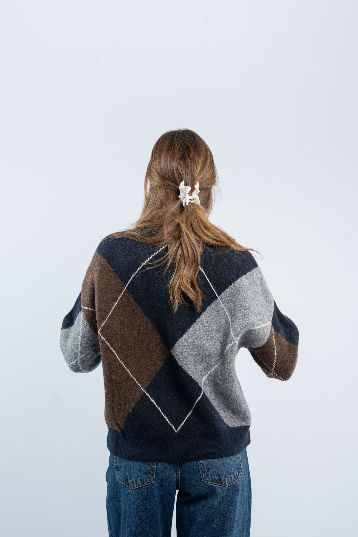 Argyle V-neck sweater