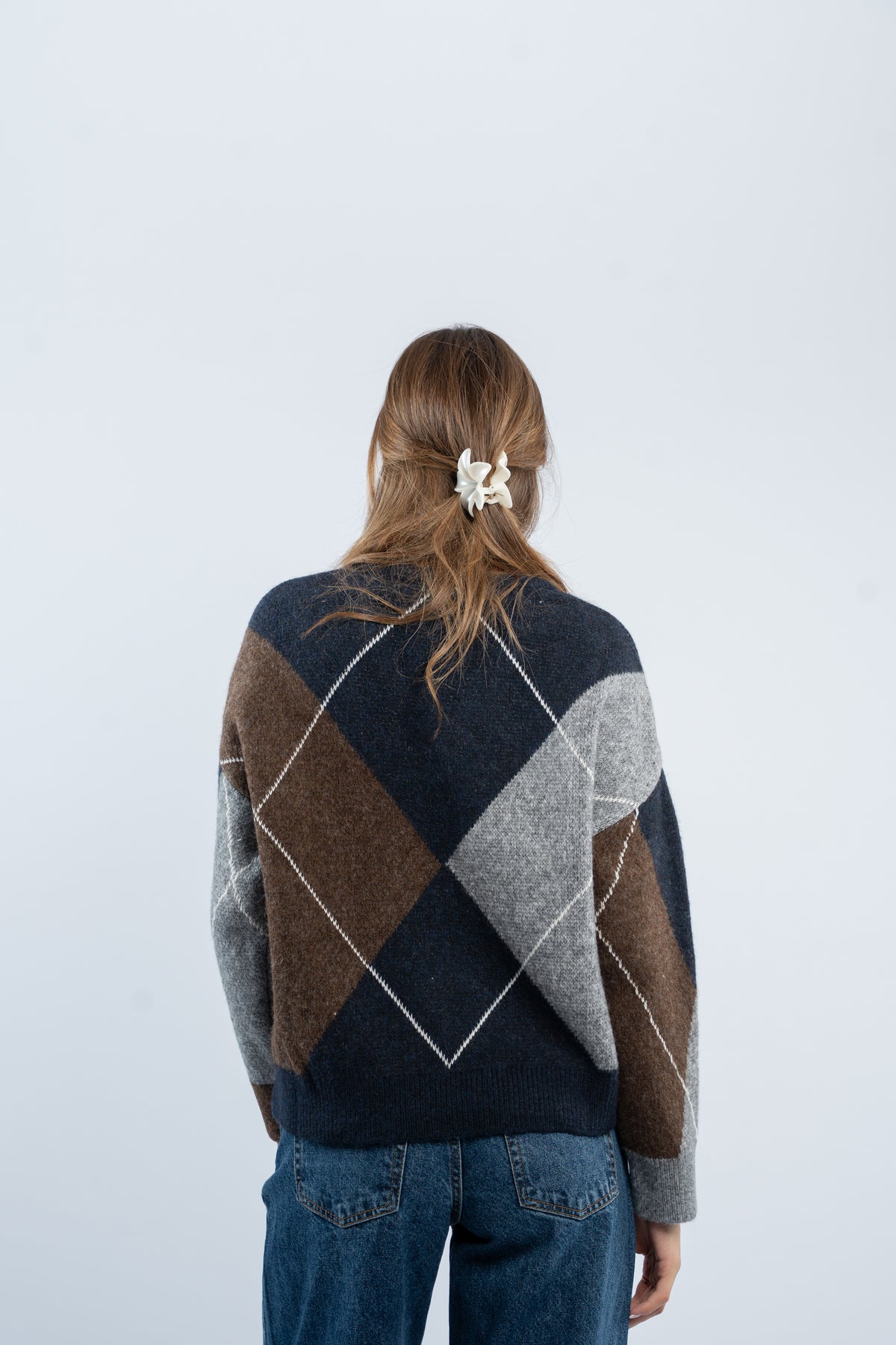 Argyle V-neck sweater