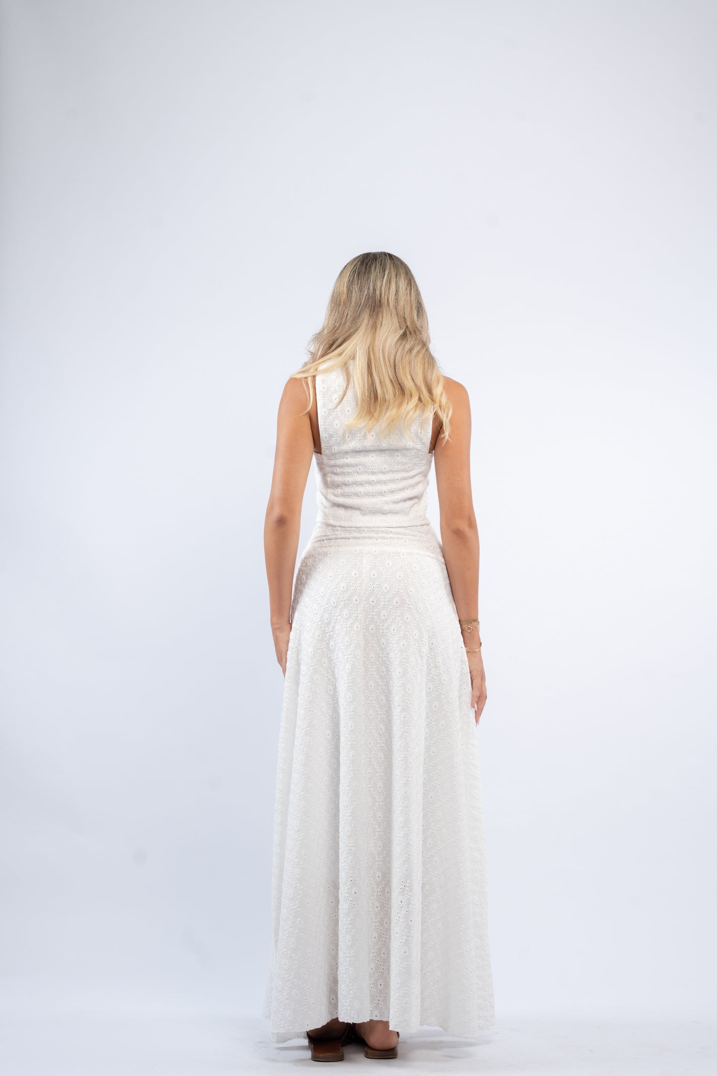 Eyelet Maxi Skirt Set