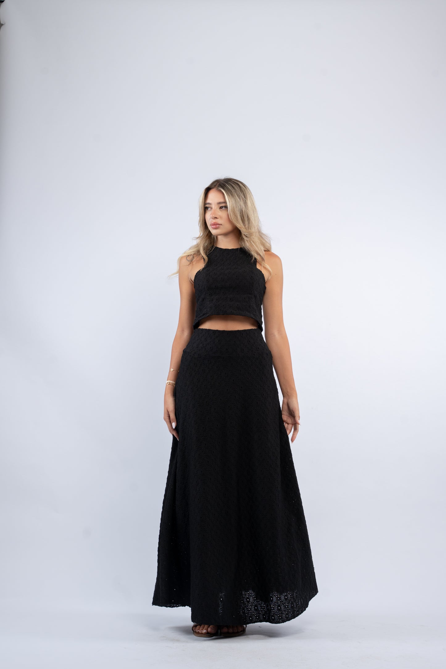 Eyelet Maxi Skirt Set