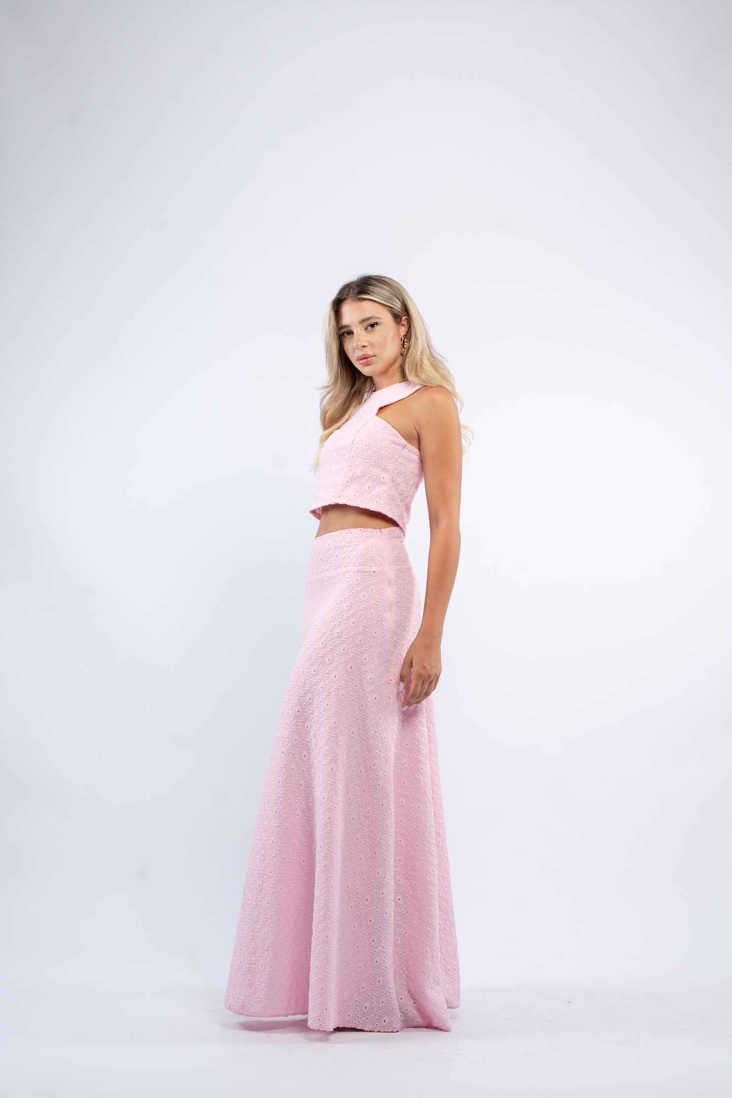 Eyelet Maxi Skirt Set