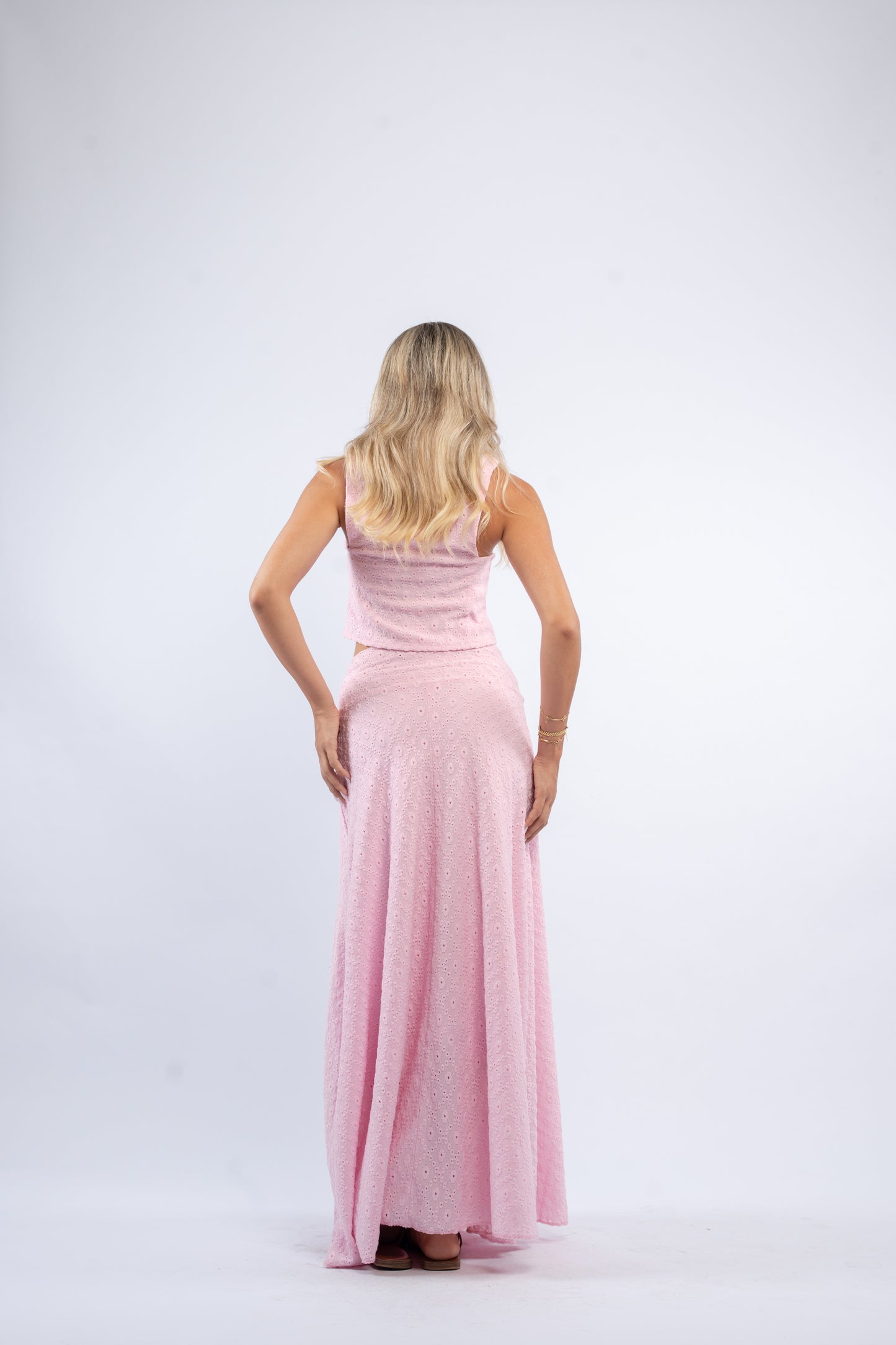 Eyelet Maxi Skirt Set