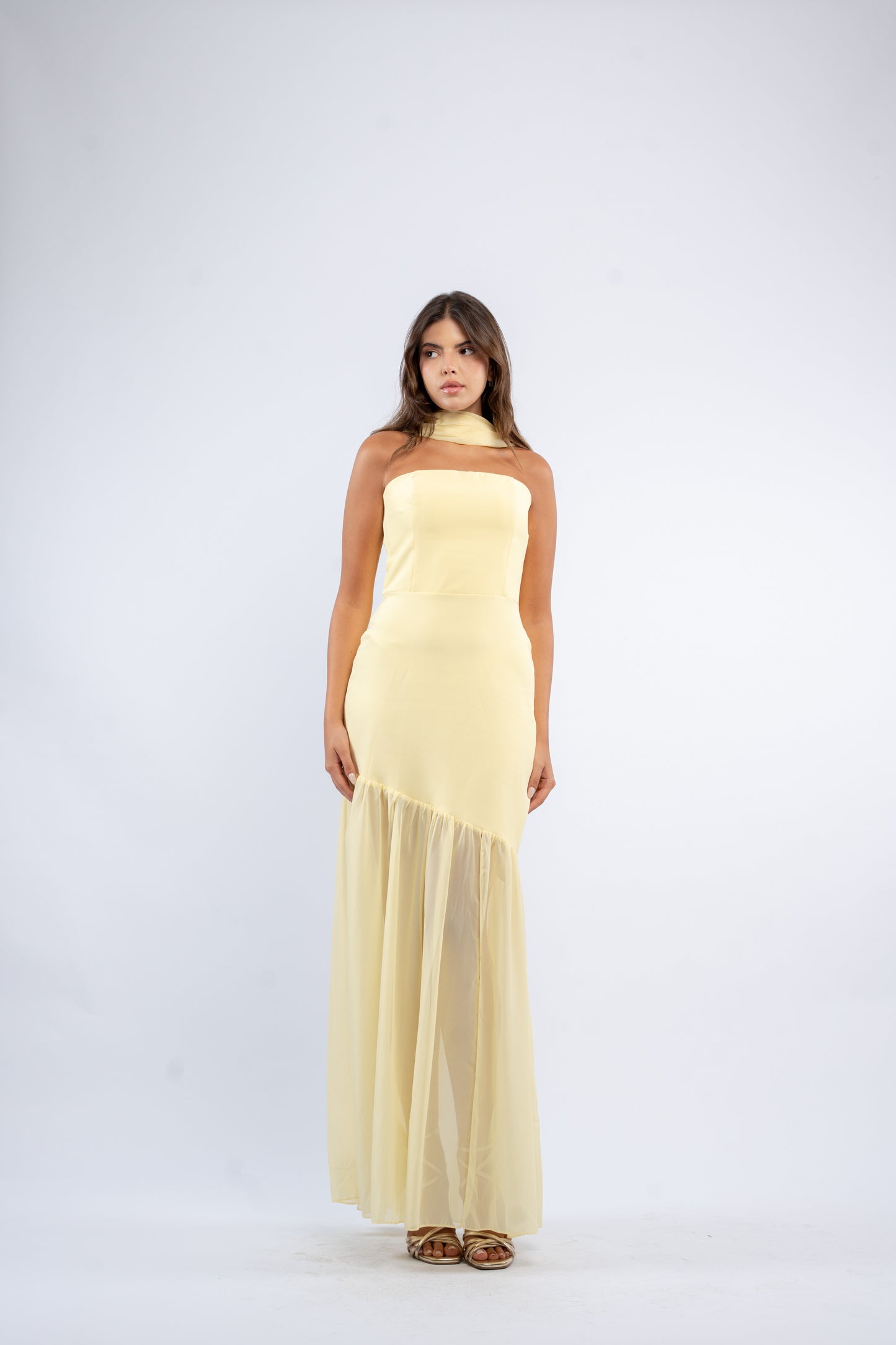 Draped scarf dress