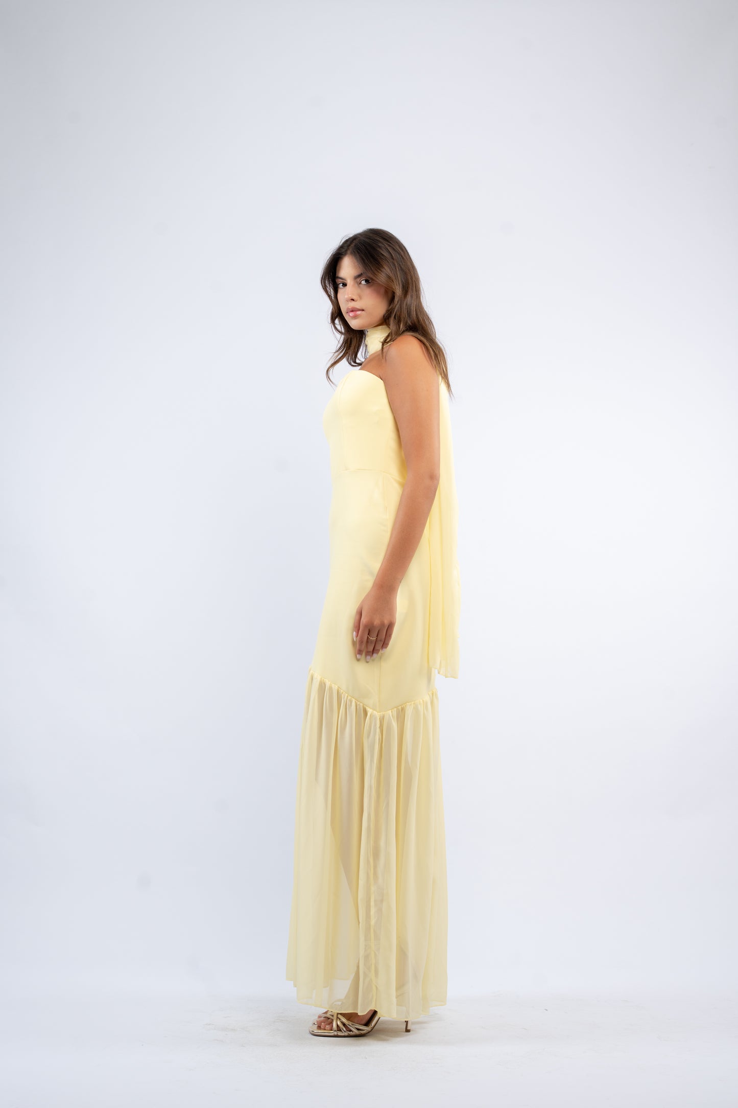 Draped scarf dress