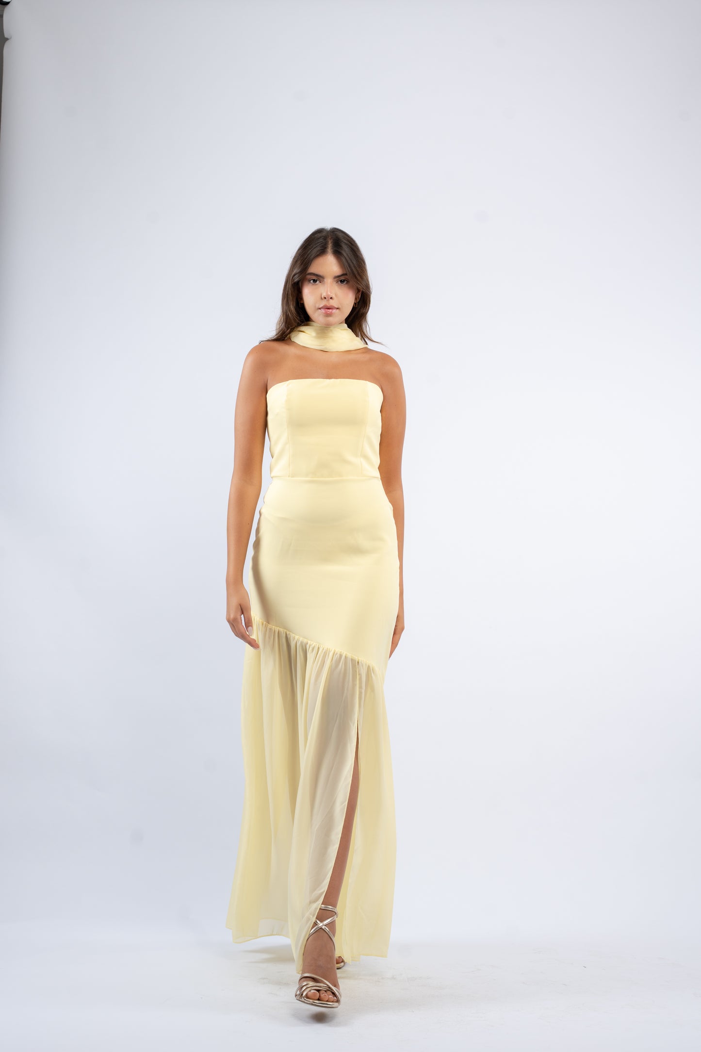 Draped scarf dress