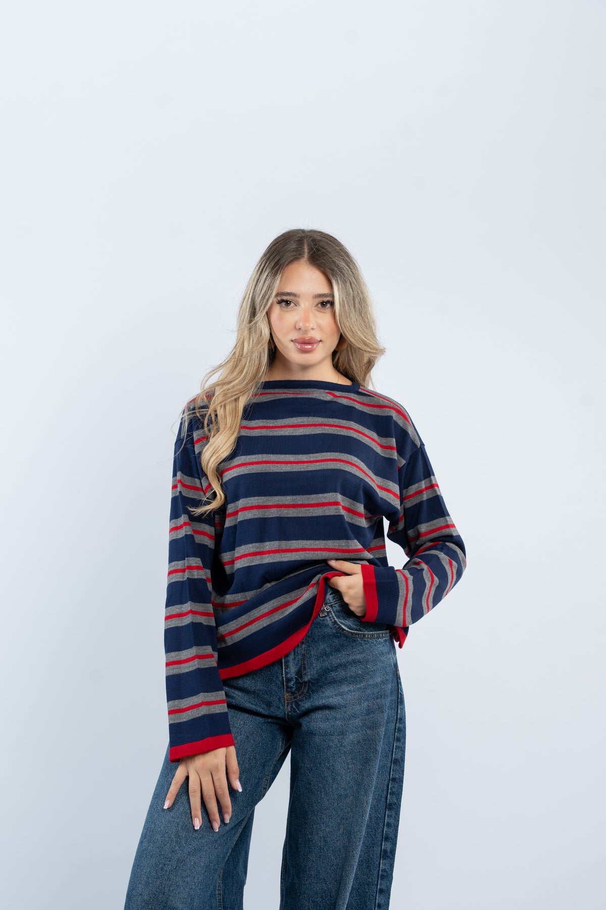 Pullover striped knit