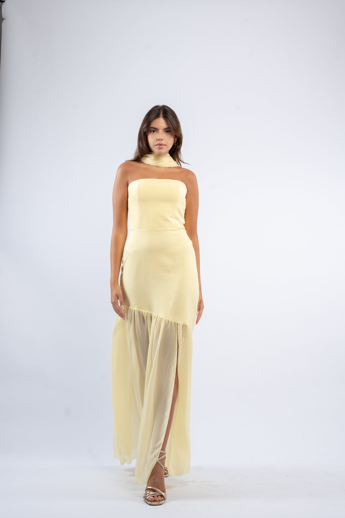 Draped scarf dress