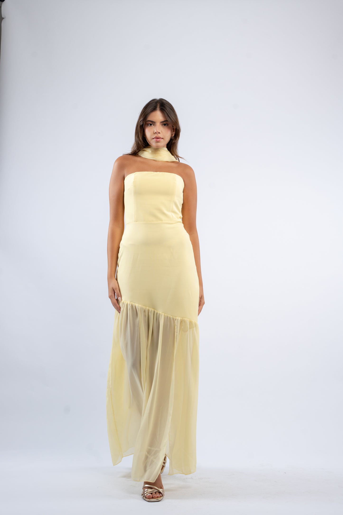 Draped scarf dress