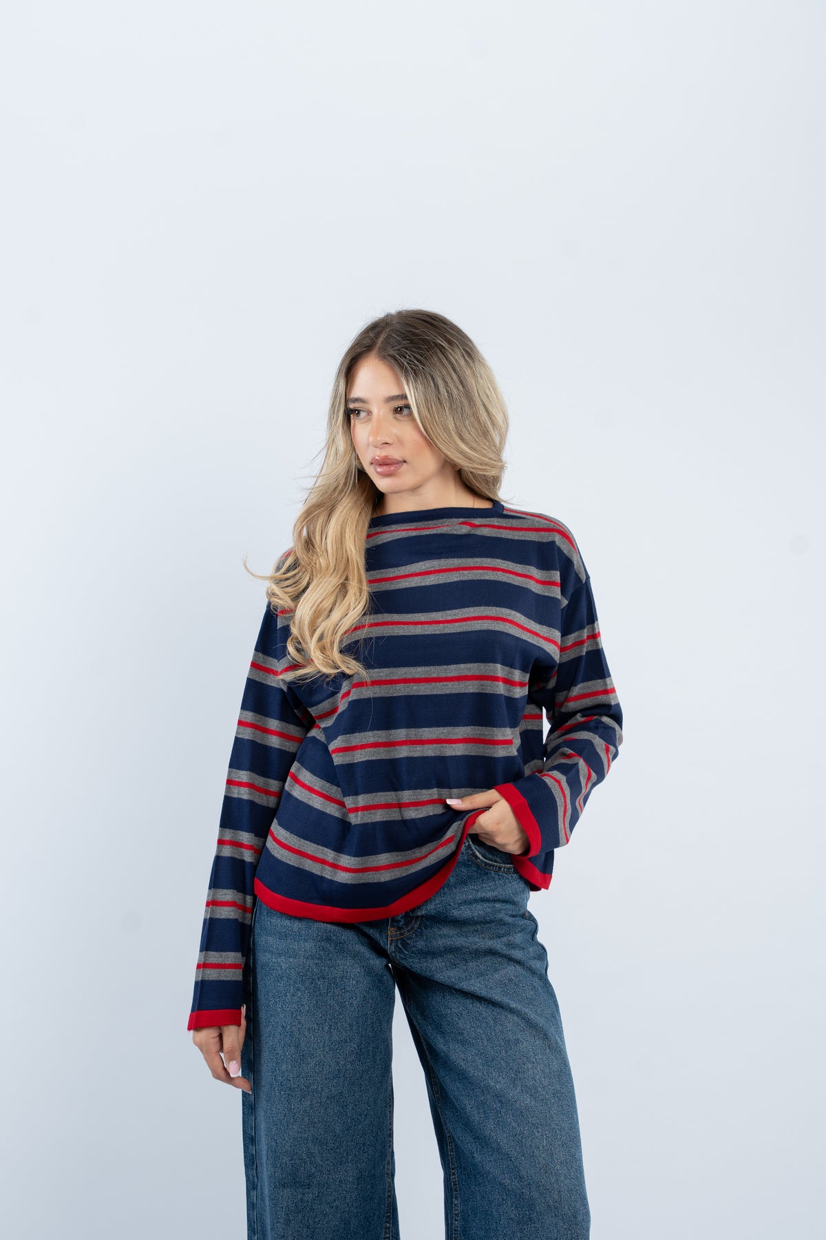 Pullover striped knit