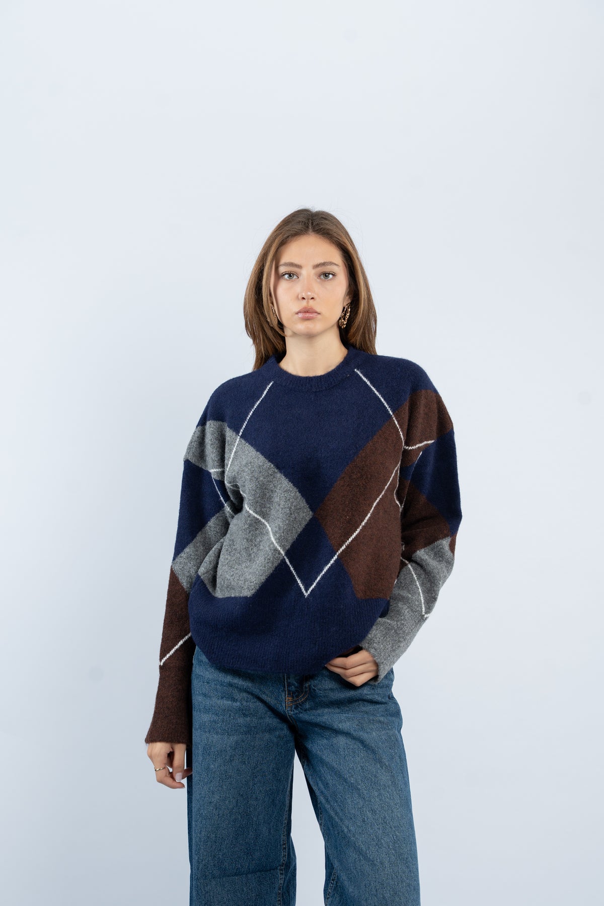 Argyle wool sweater