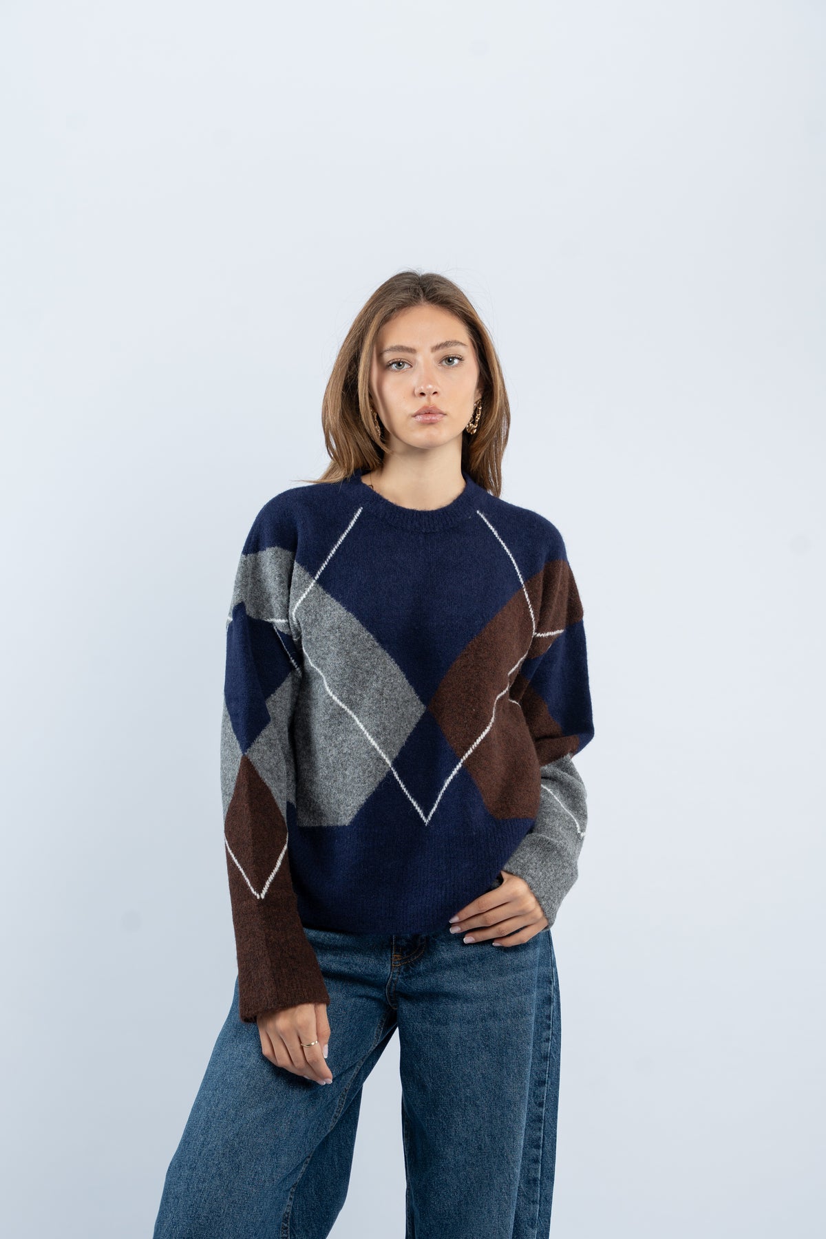 Argyle wool sweater