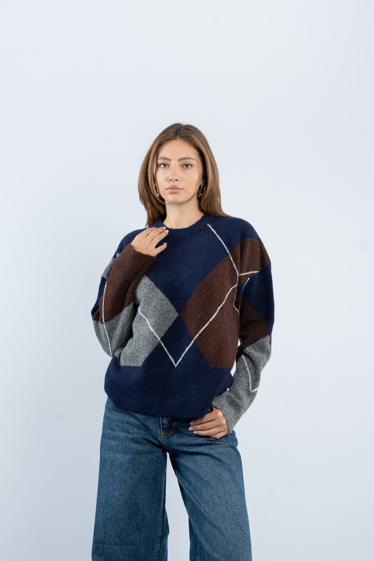 Argyle wool sweater