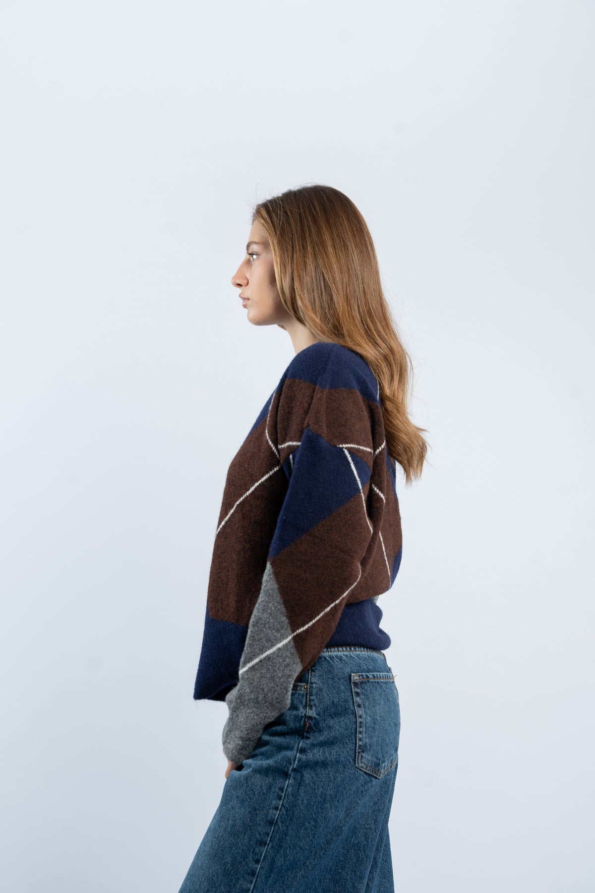 Argyle wool sweater
