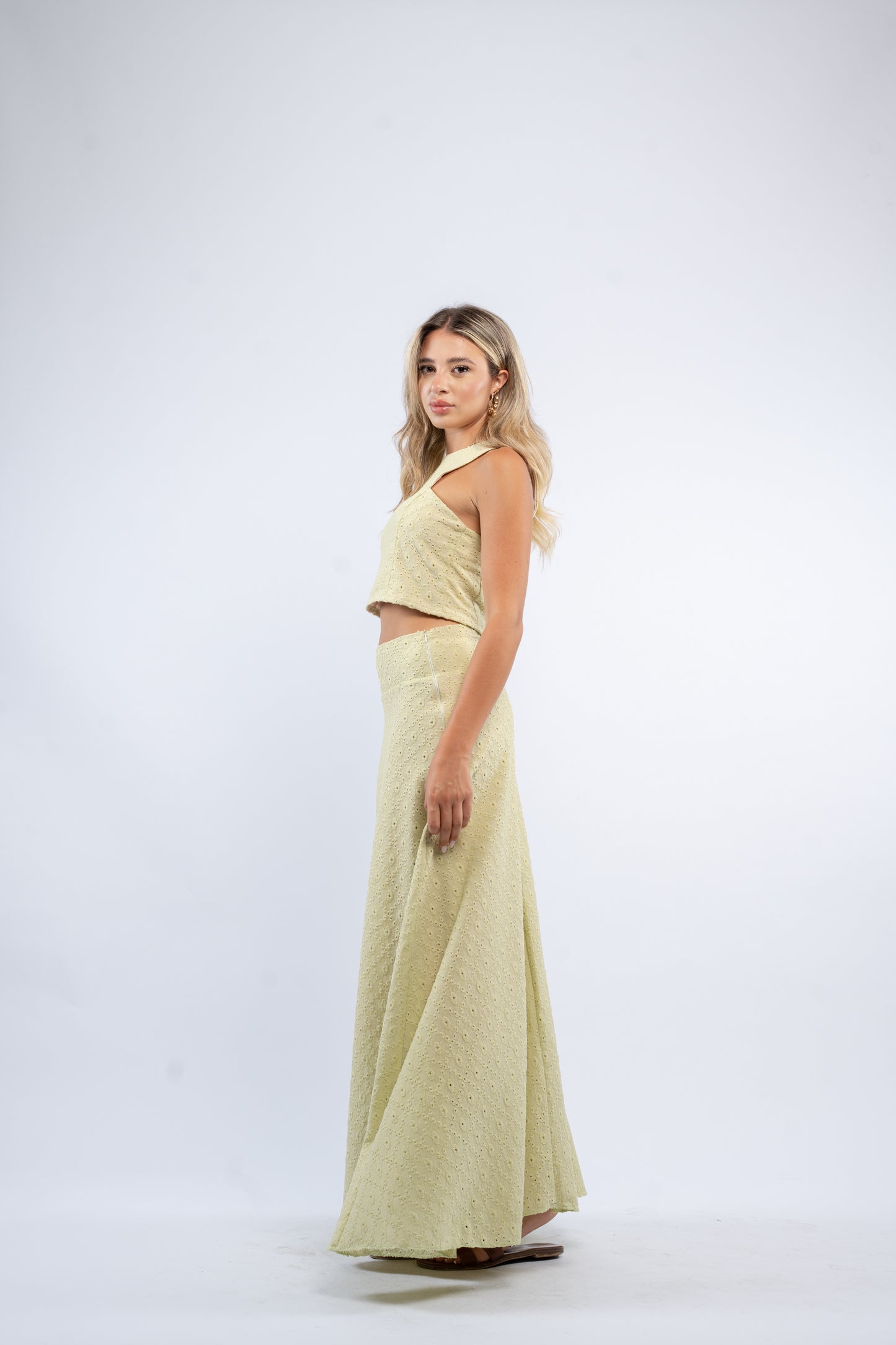 Eyelet Maxi Skirt Set