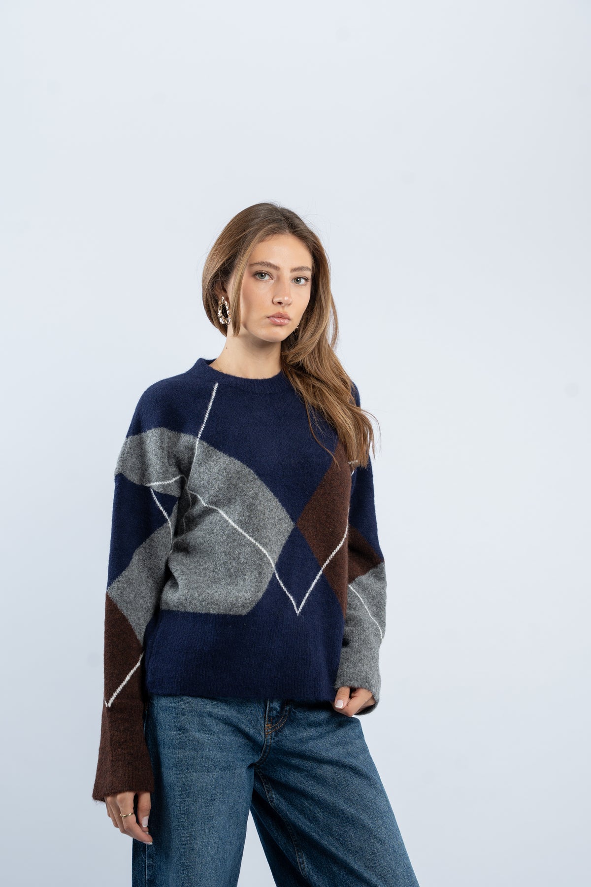 Argyle wool sweater
