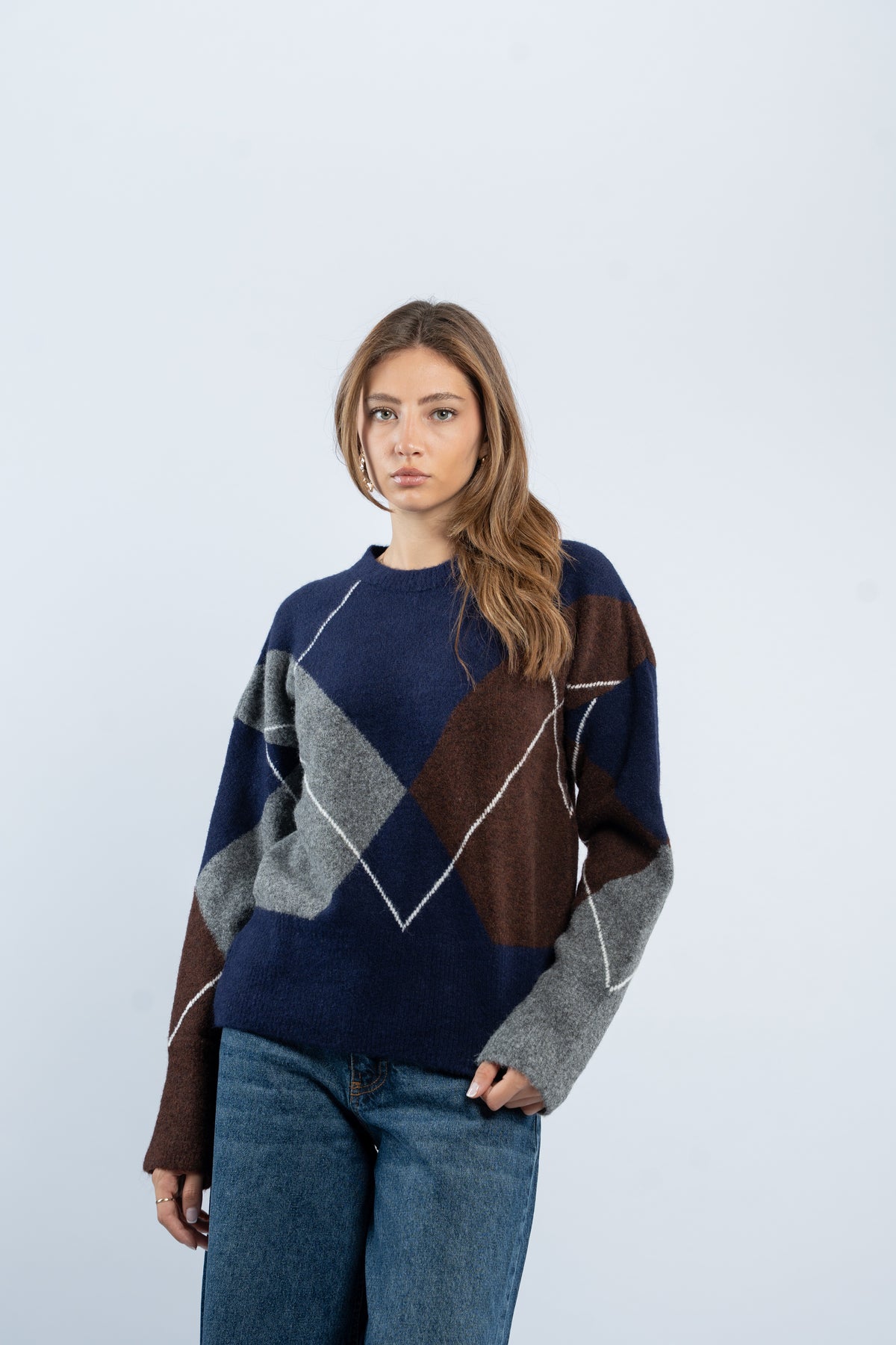 Argyle wool sweater