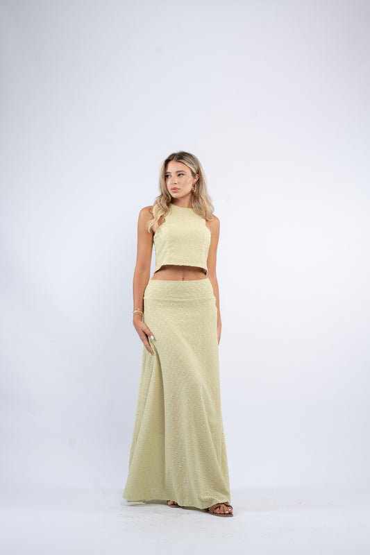 Eyelet Maxi Skirt Set