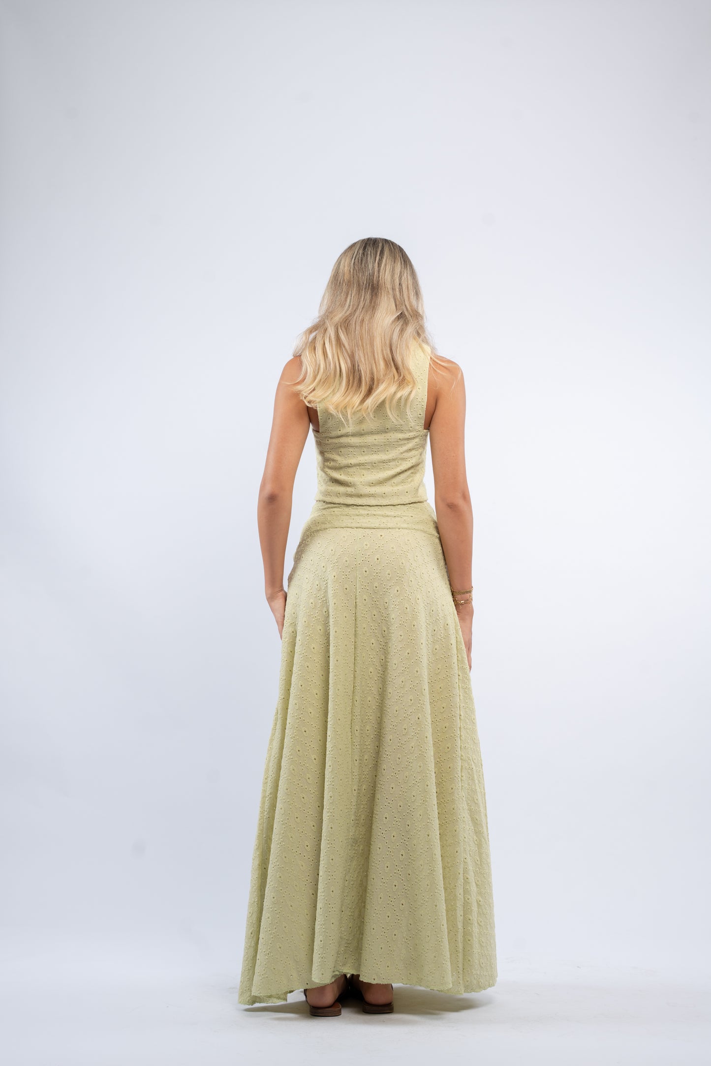 Eyelet Maxi Skirt Set