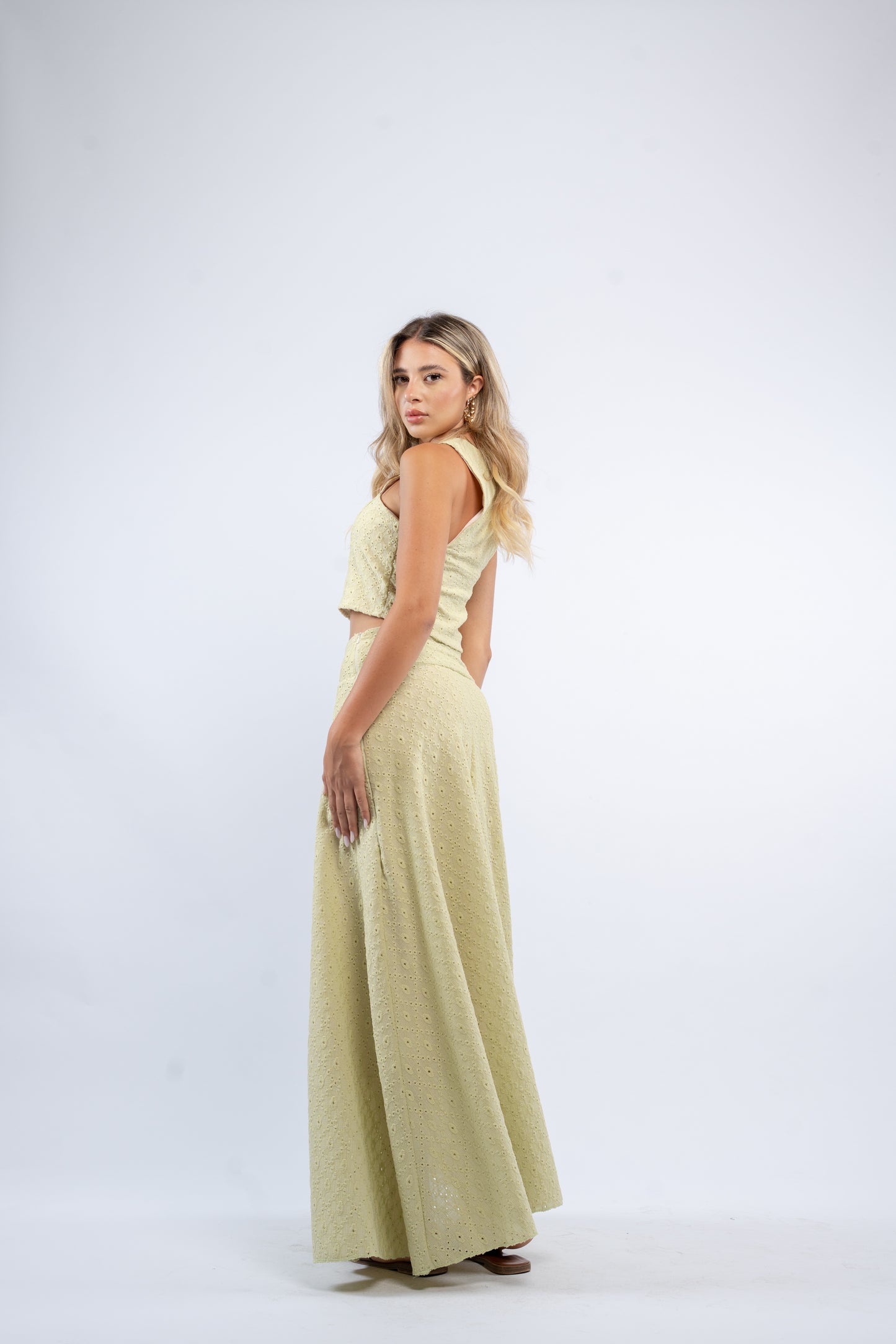 Eyelet Maxi Skirt Set