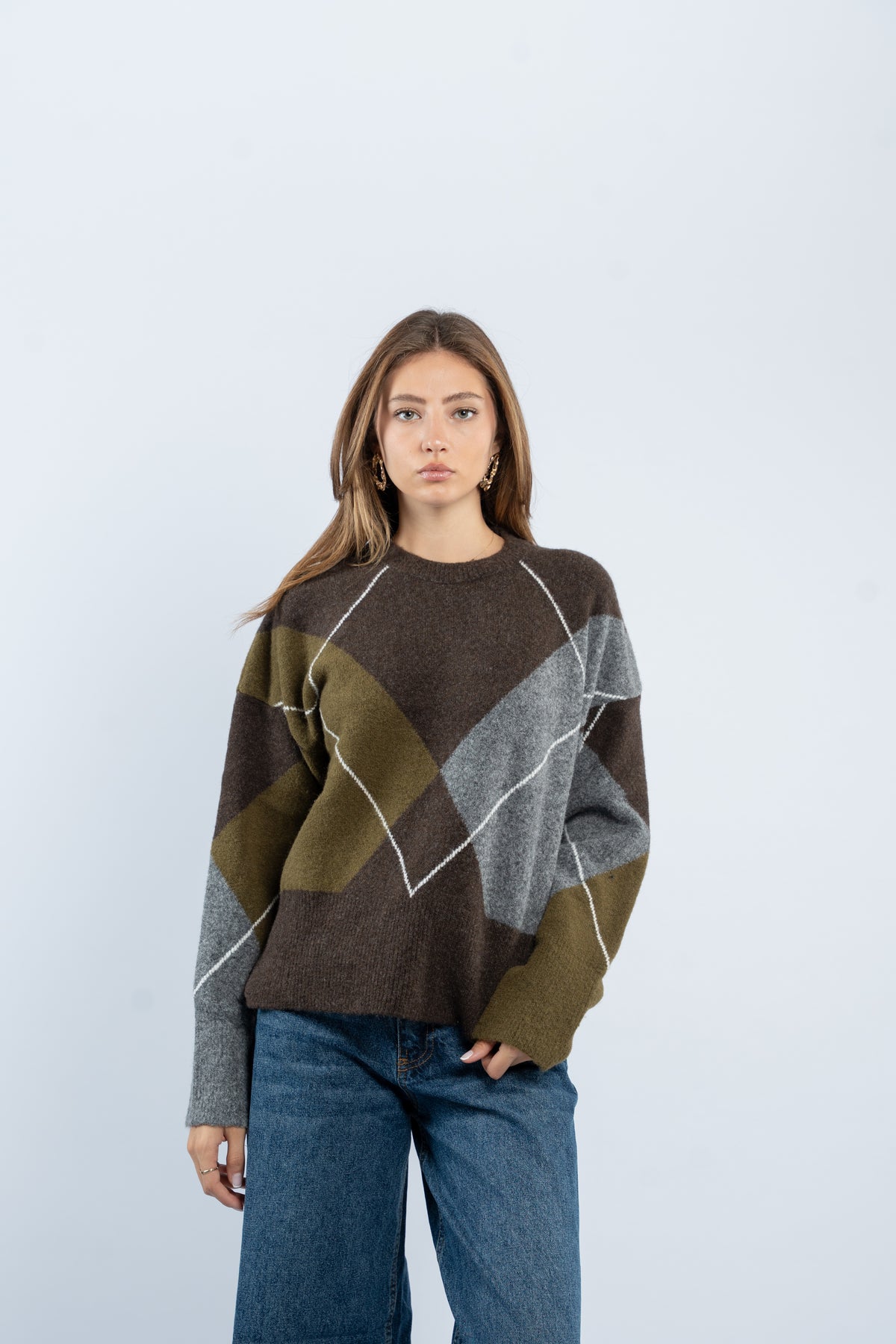 Argyle wool sweater