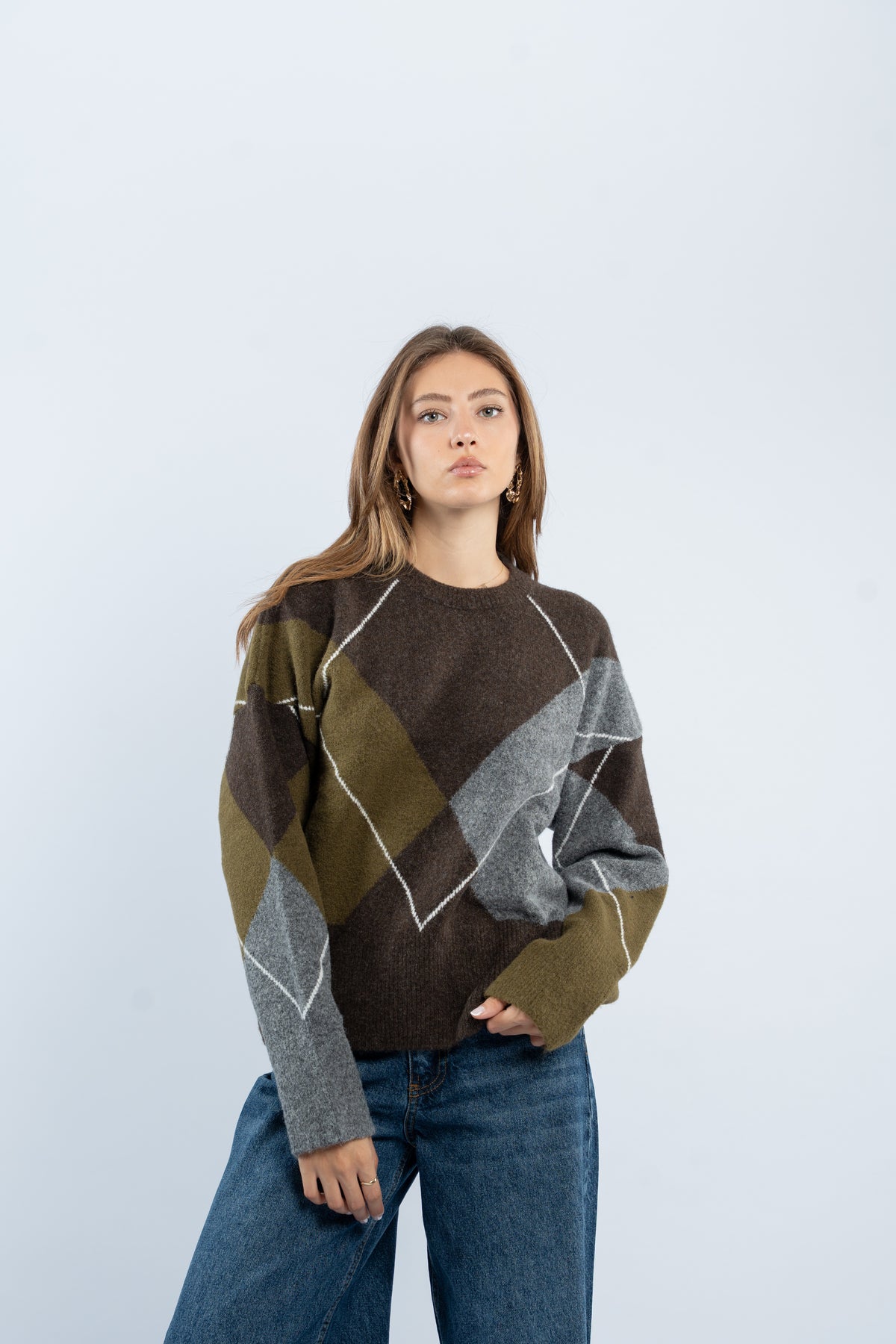 Argyle wool sweater