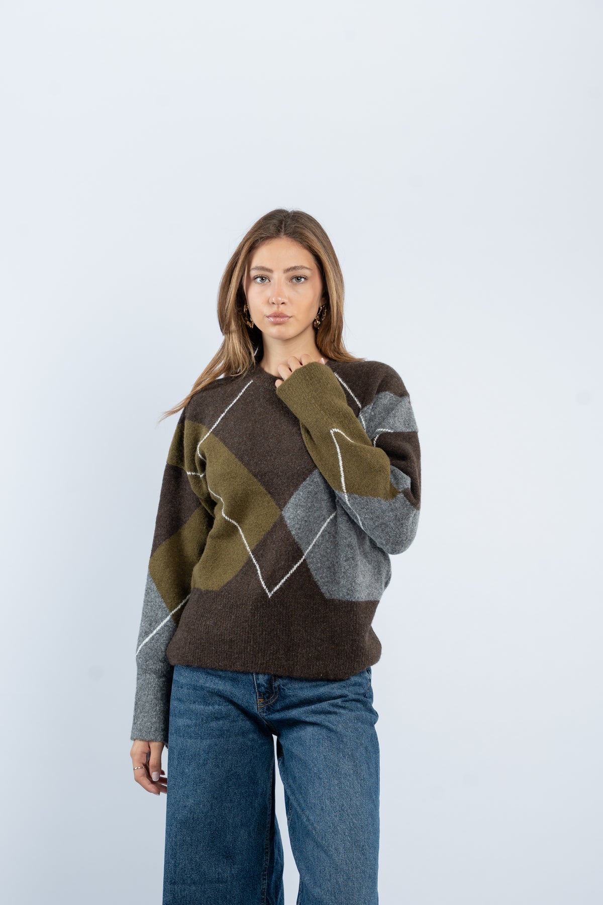 Argyle wool sweater