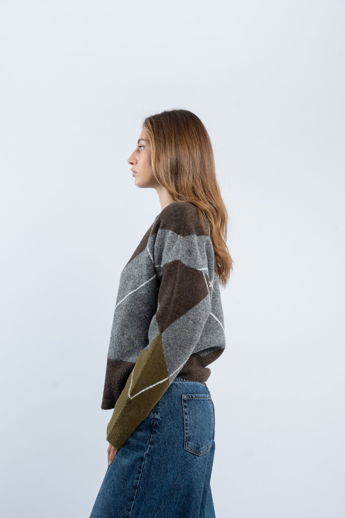 Argyle wool sweater