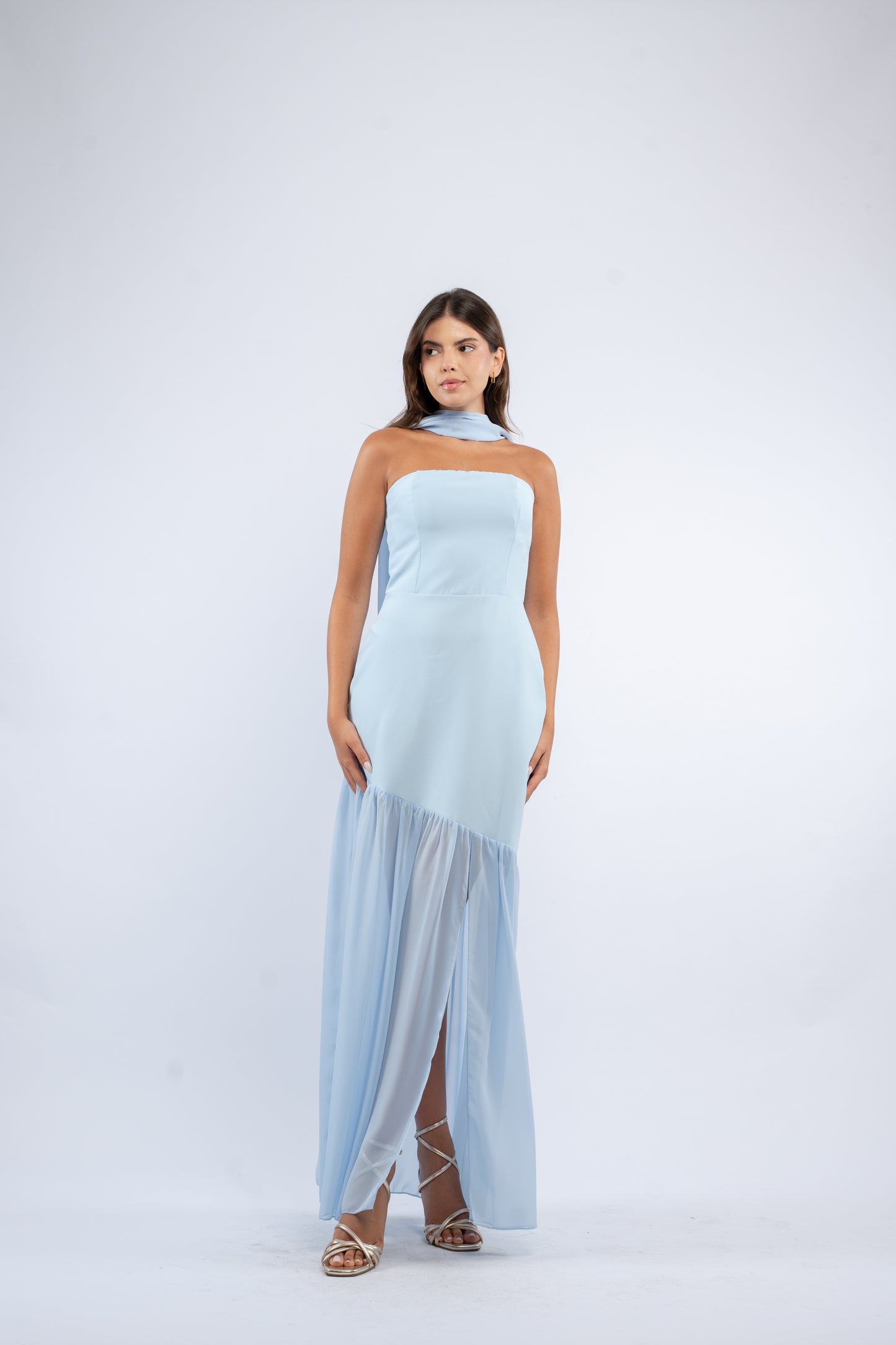 Draped scarf dress