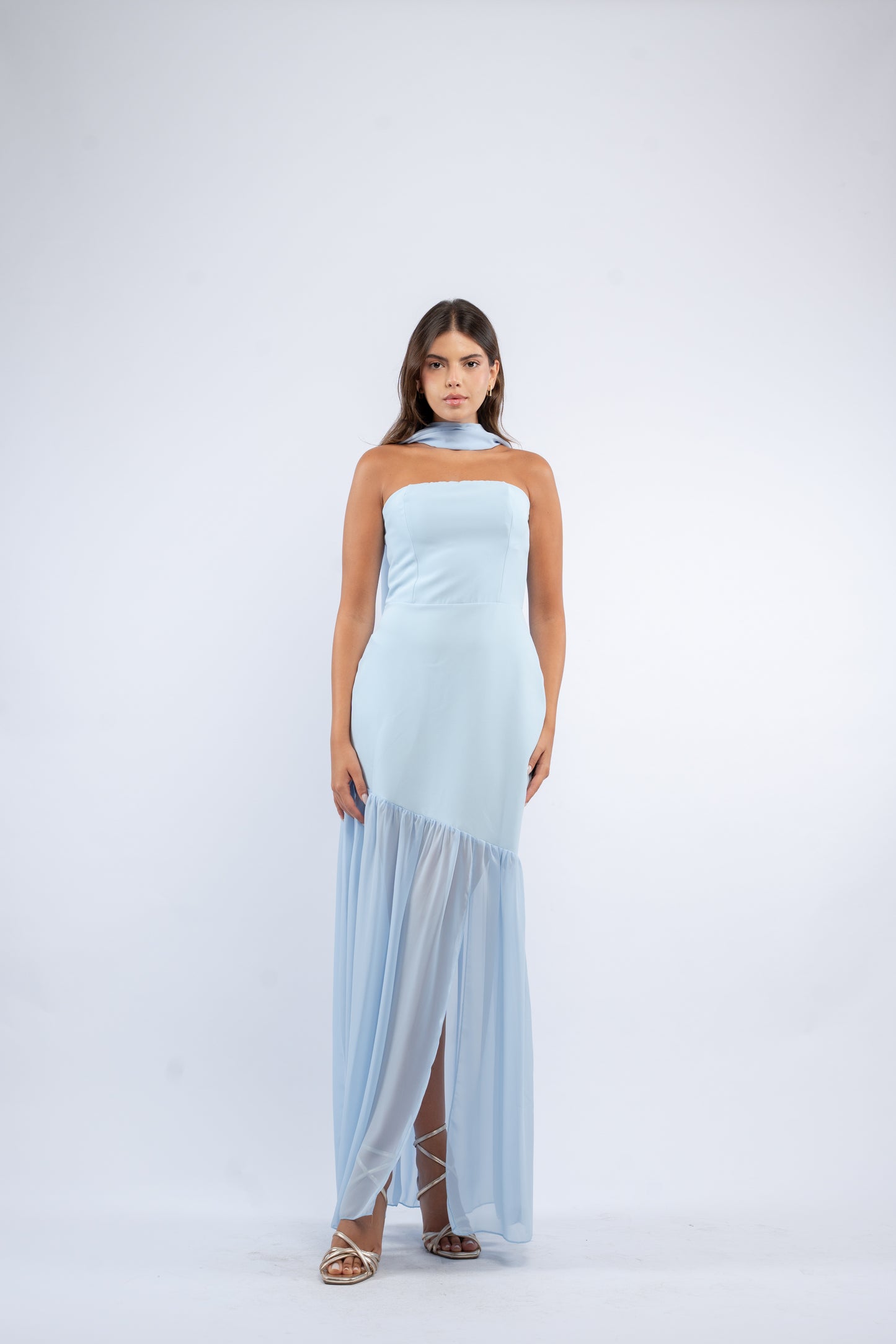 Draped scarf dress