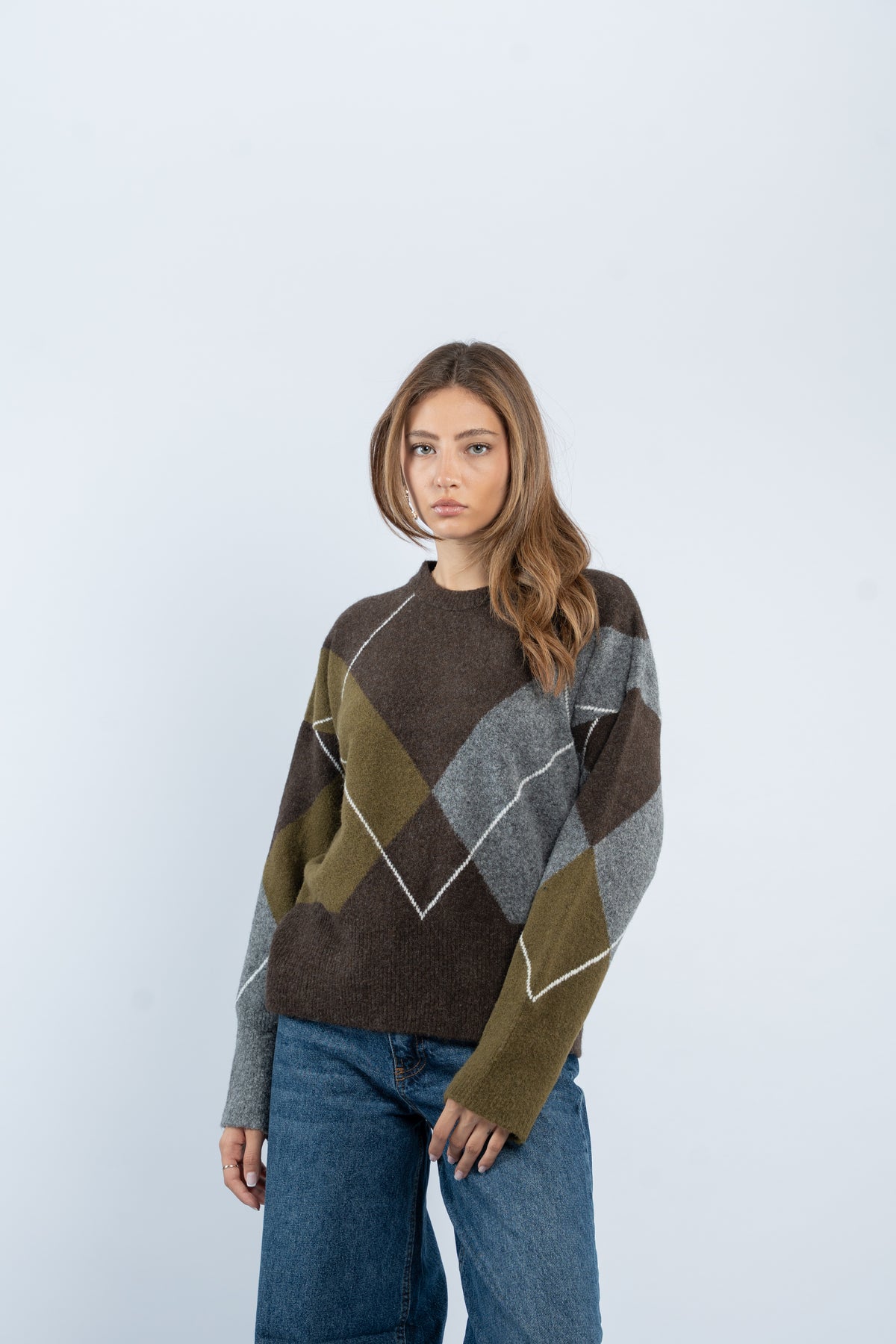Argyle wool sweater