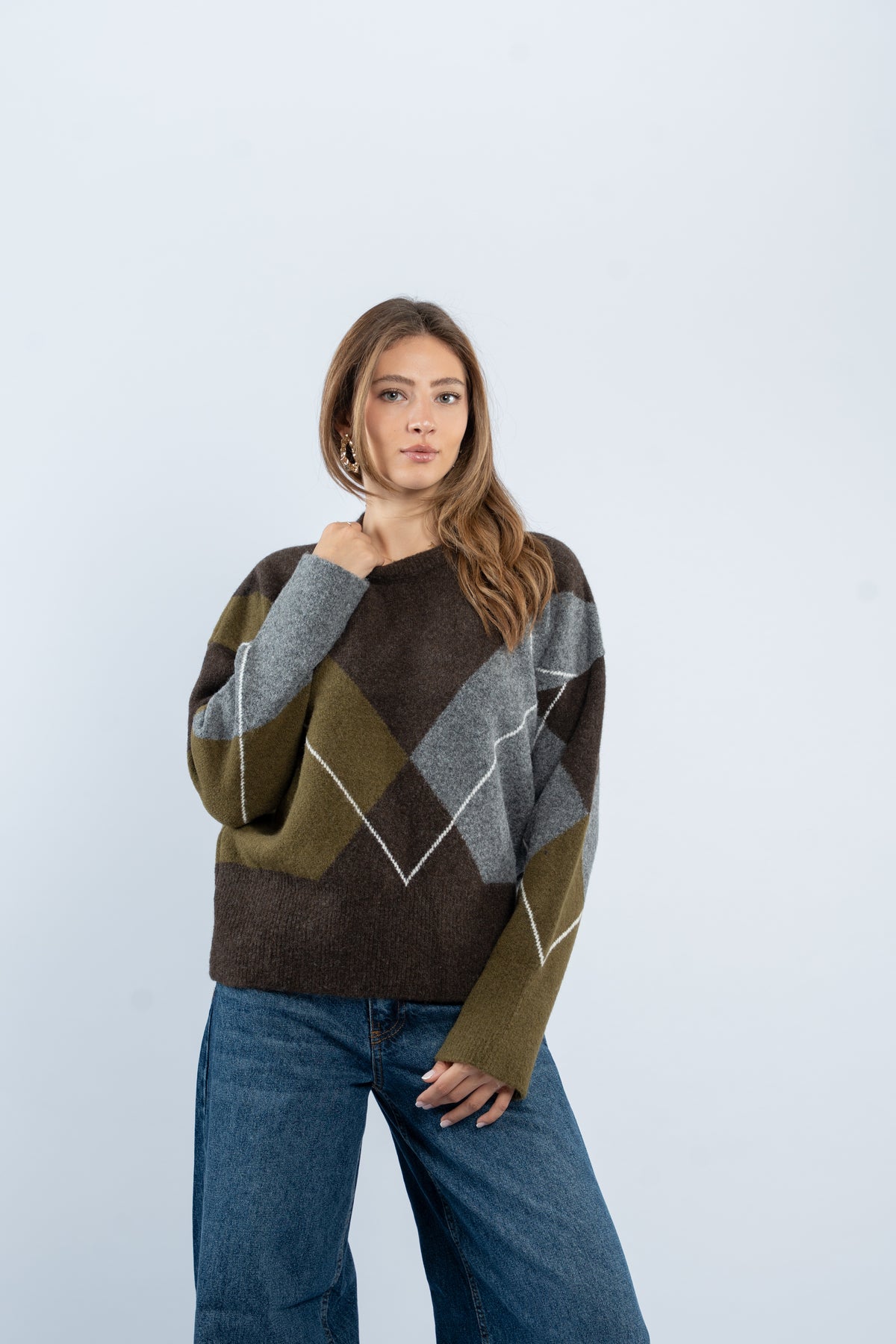 Argyle wool sweater