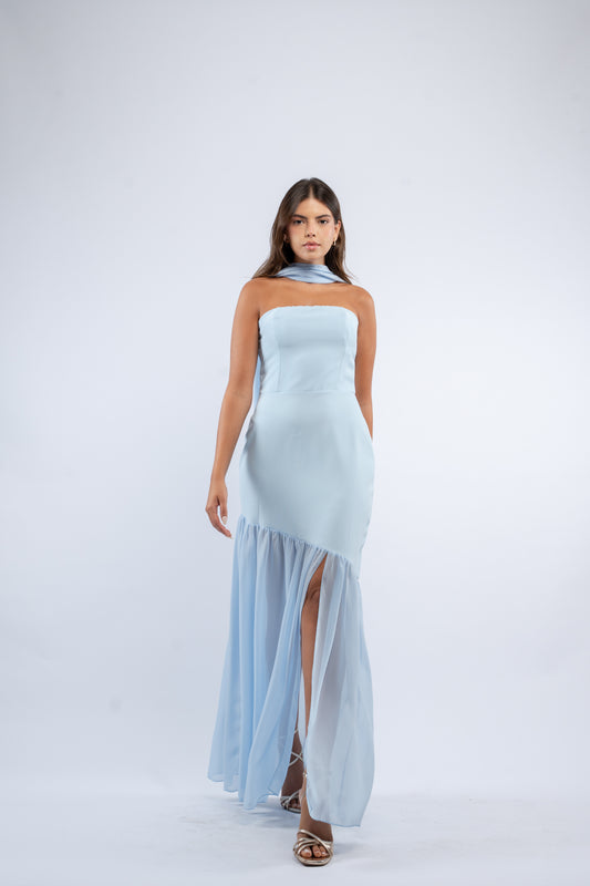 Draped scarf dress