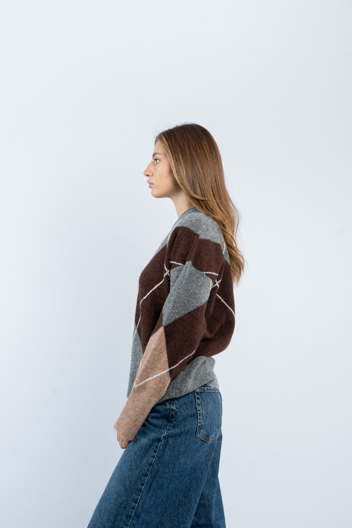 Argyle wool sweater