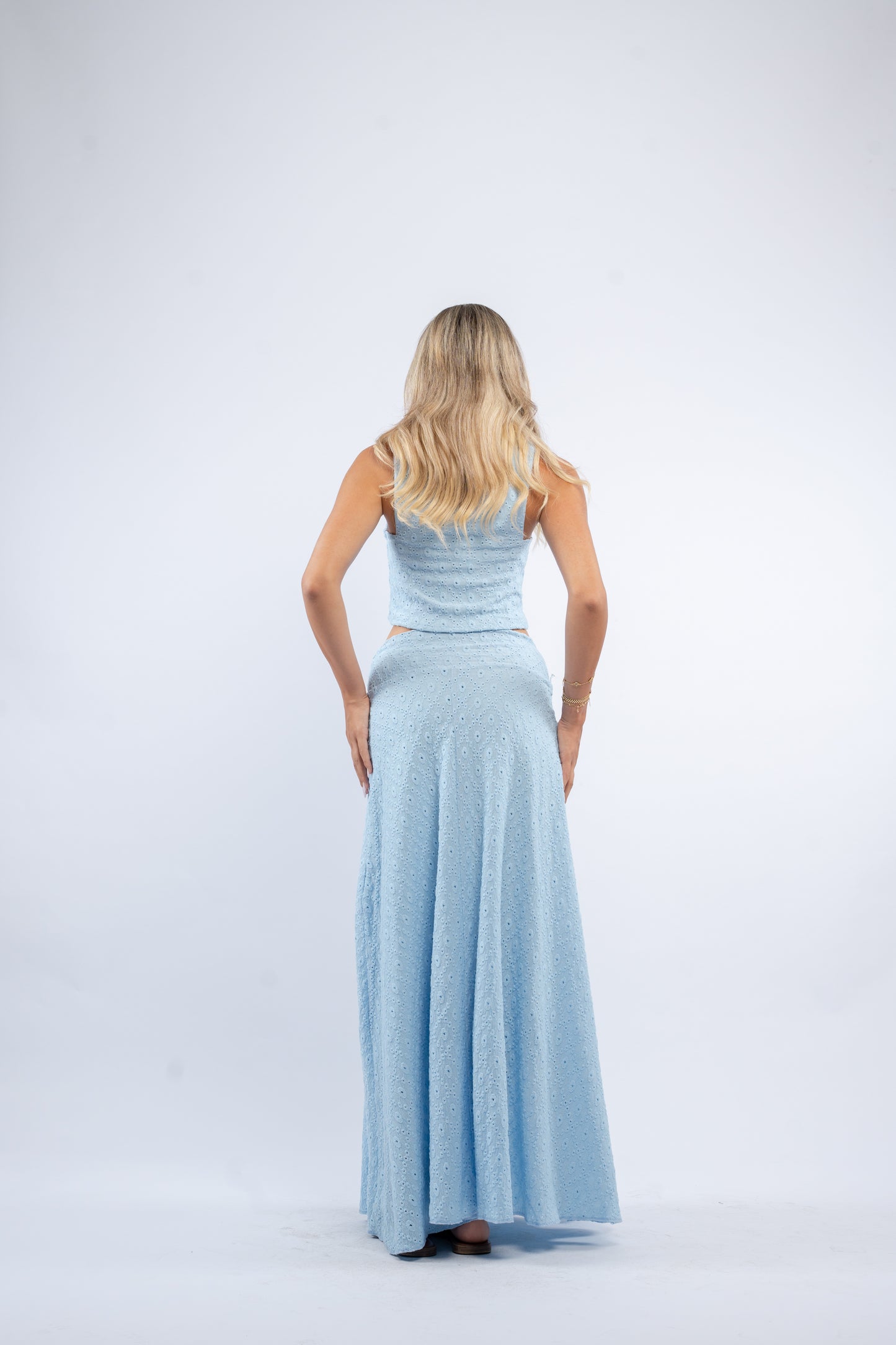 Eyelet Maxi Skirt Set