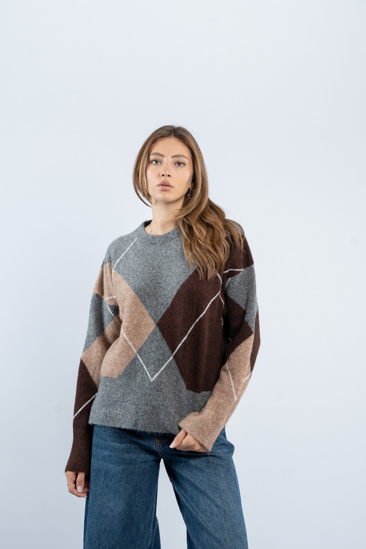 Argyle wool sweater