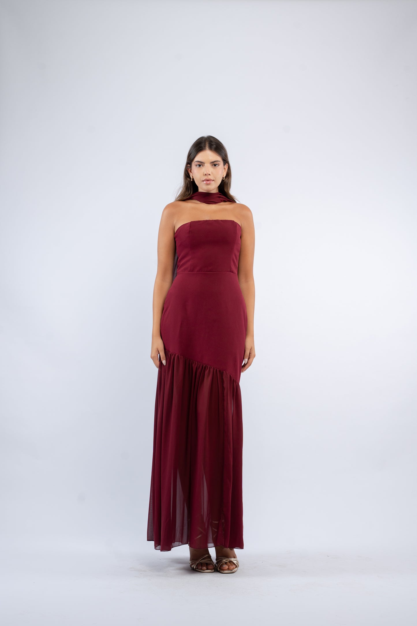 Draped scarf dress