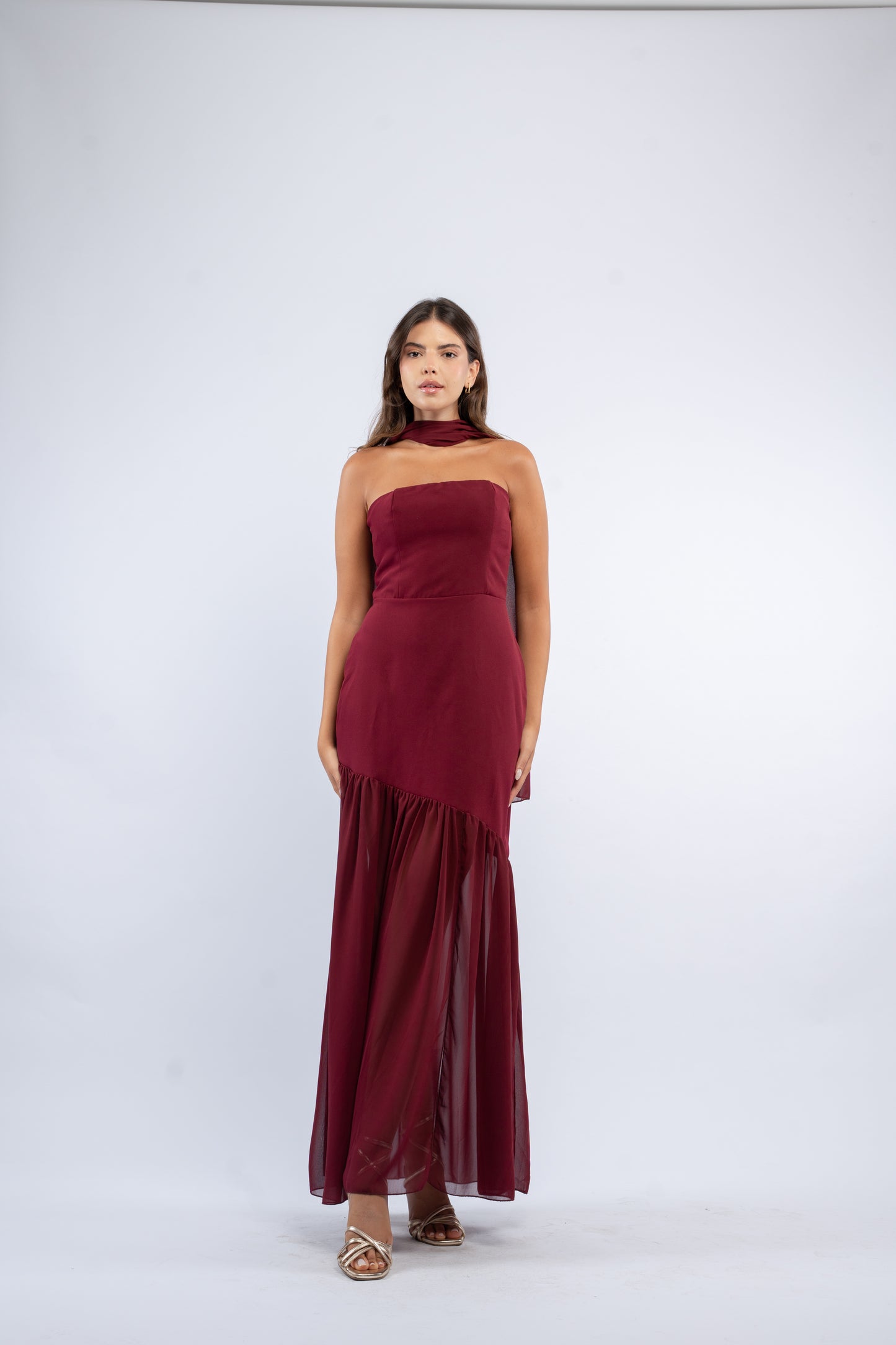 Draped scarf dress
